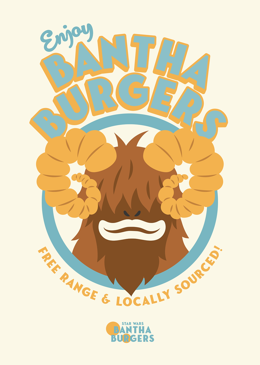 Enjoy locally sourced Bantha Burgers: постер из коллекции Star Wars