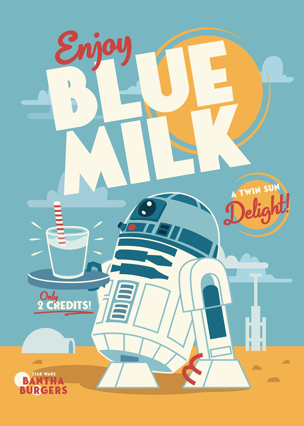 Enjoy Blue Milk on Tatooine: постер из коллекции Star Wars