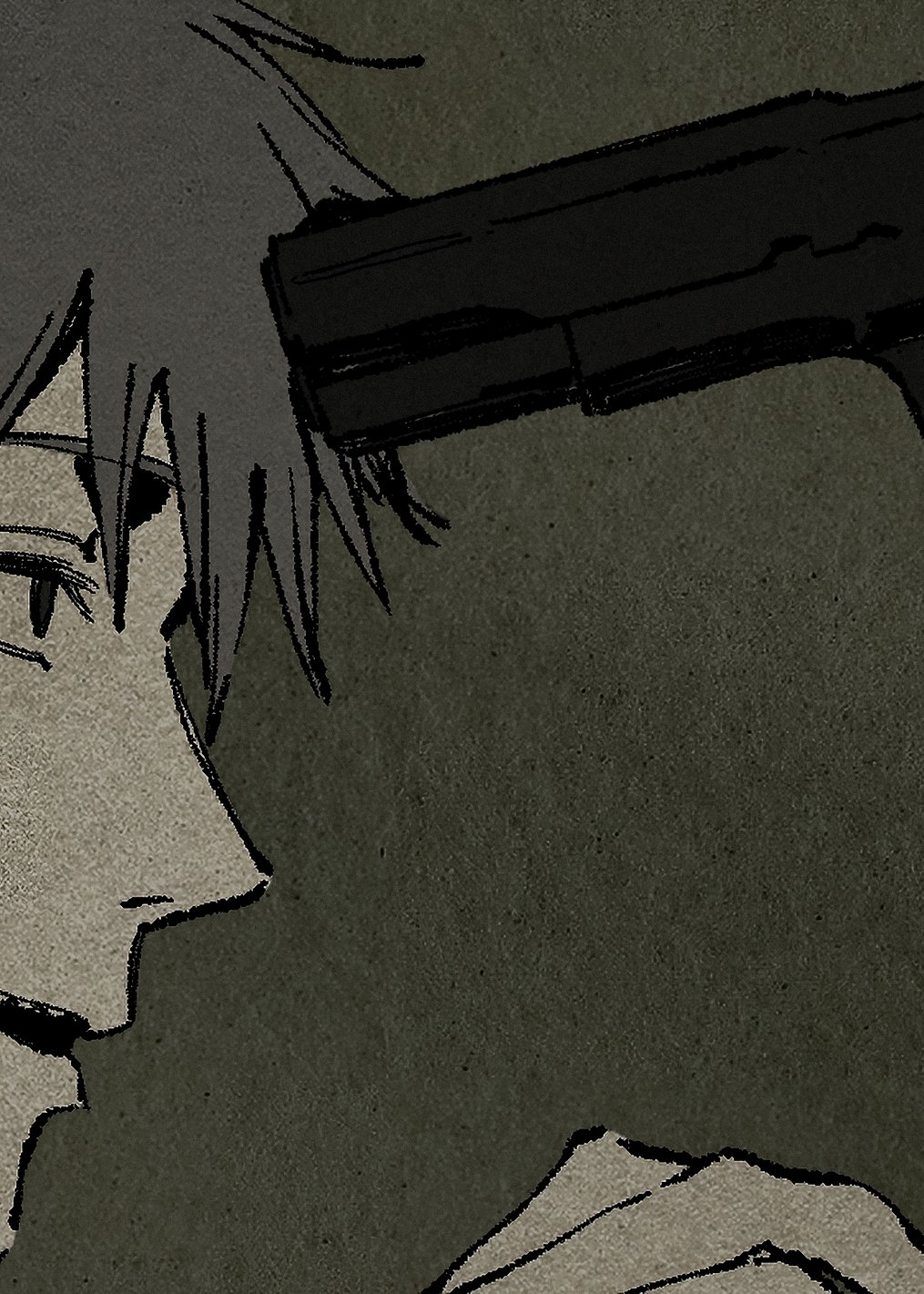 Chainsaw Man EP10 Ending: Denji black and white: постер из коллекции Chainsaw Man