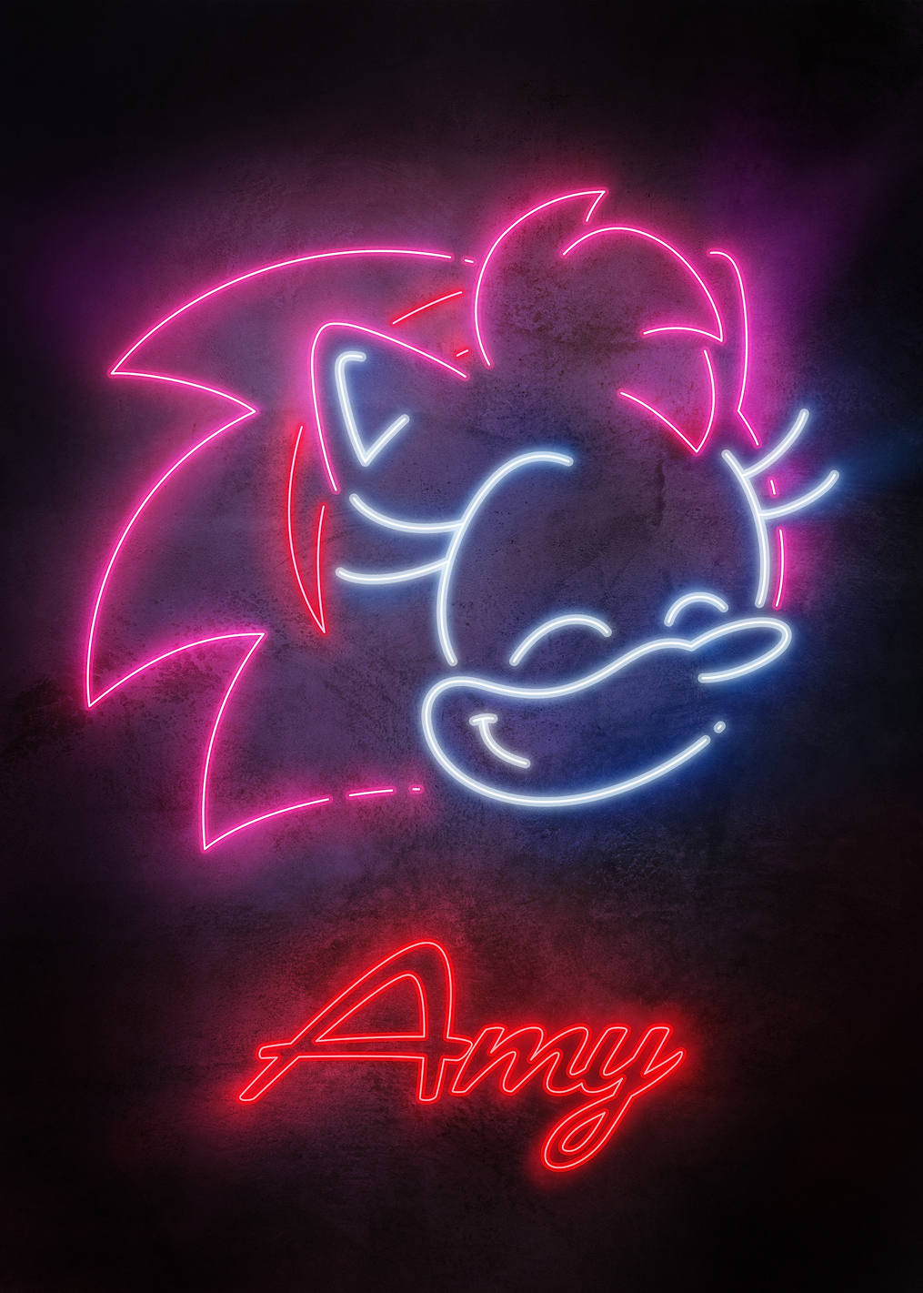 Amy Rose Neon Glow: постер из коллекции Sonic the Hedgehog