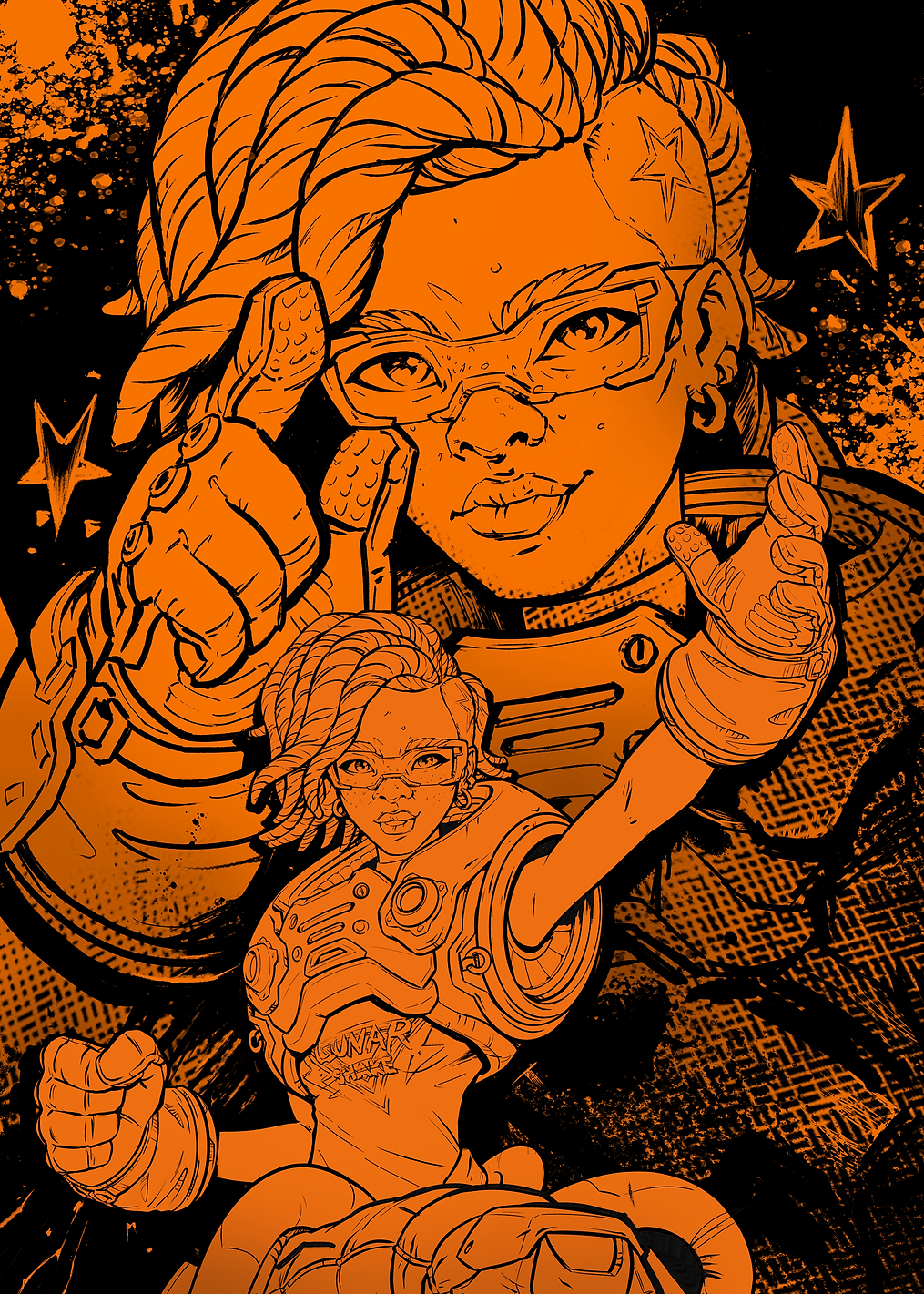 Harlowe in Monochrome: постер из коллекции Borderlands