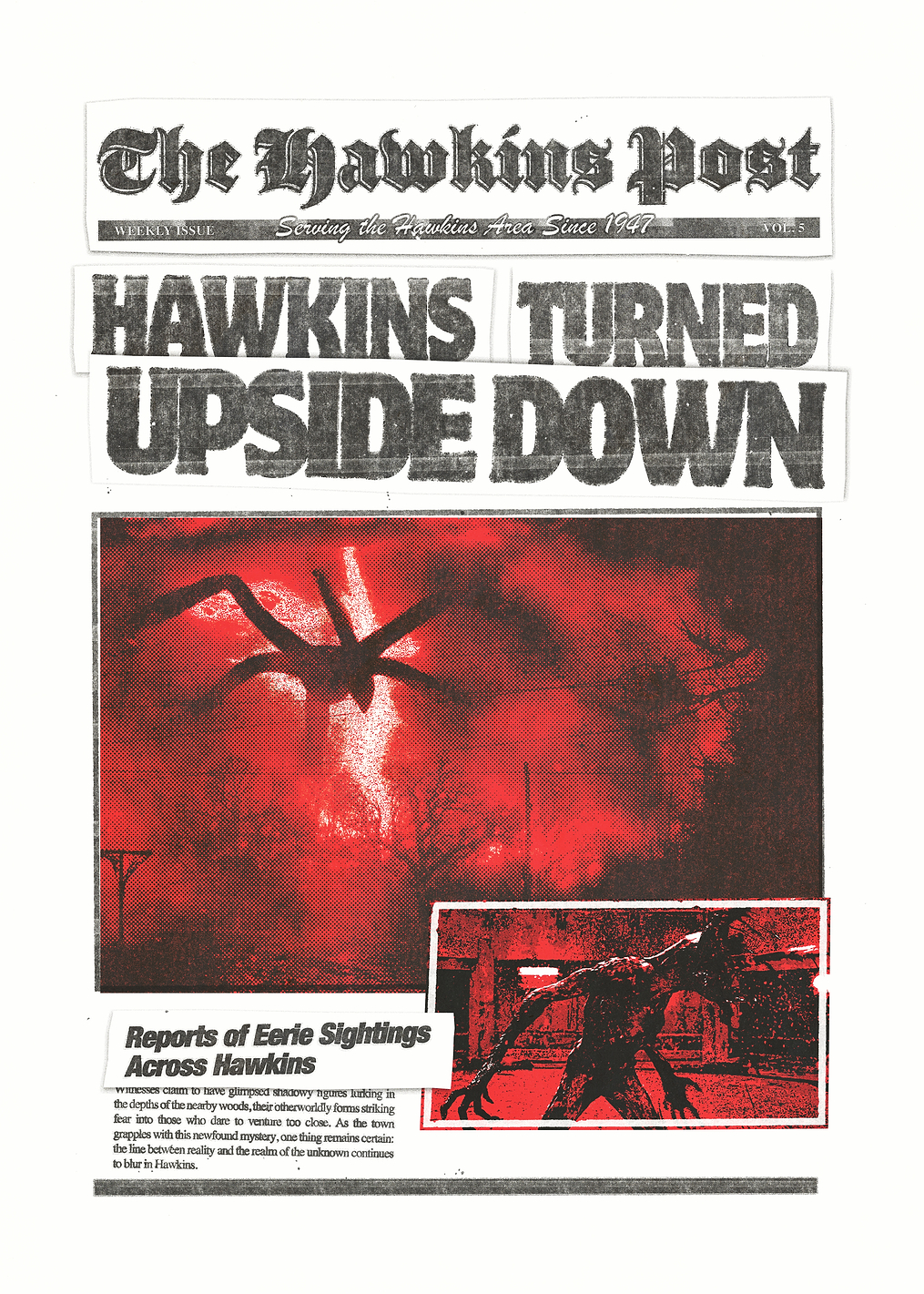 Hawkins Post: Upside Down Edition: постер из коллекции Stranger Things Series