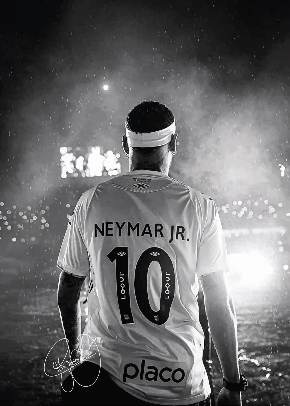 Neymar Jr. in Black and White: постер из коллекции Неймар