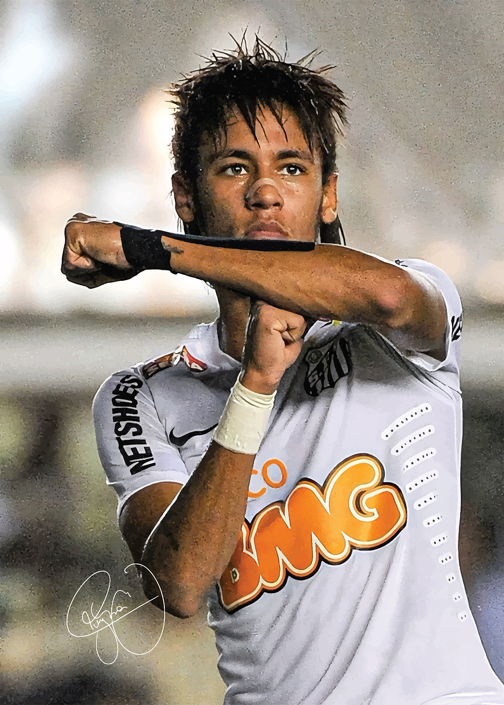 Neymar Jr. Celebration Portrait: постер из коллекции Неймар
