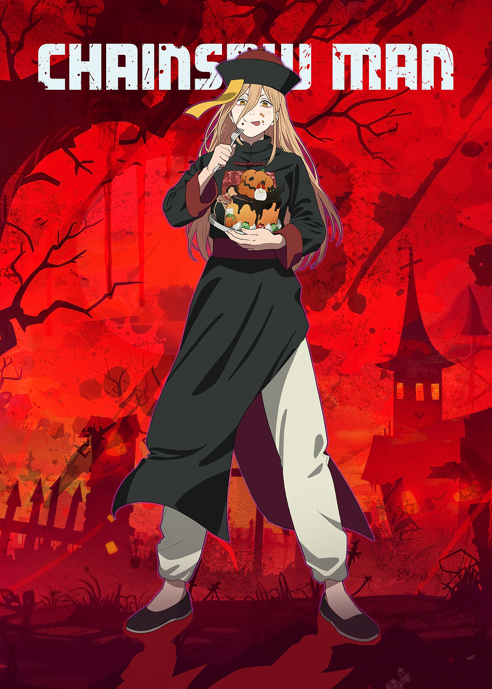 Chainsaw Man: Power's Halloween Feast Logo Red Tone: постер из коллекции Chainsaw Man