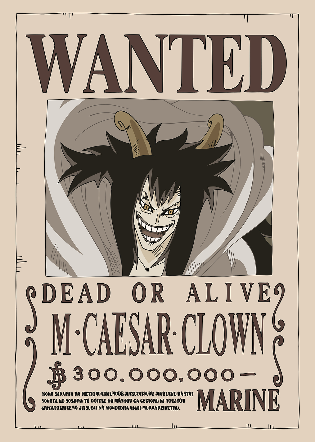 M. Caesar Clown Wanted: постер из коллекции One Piece