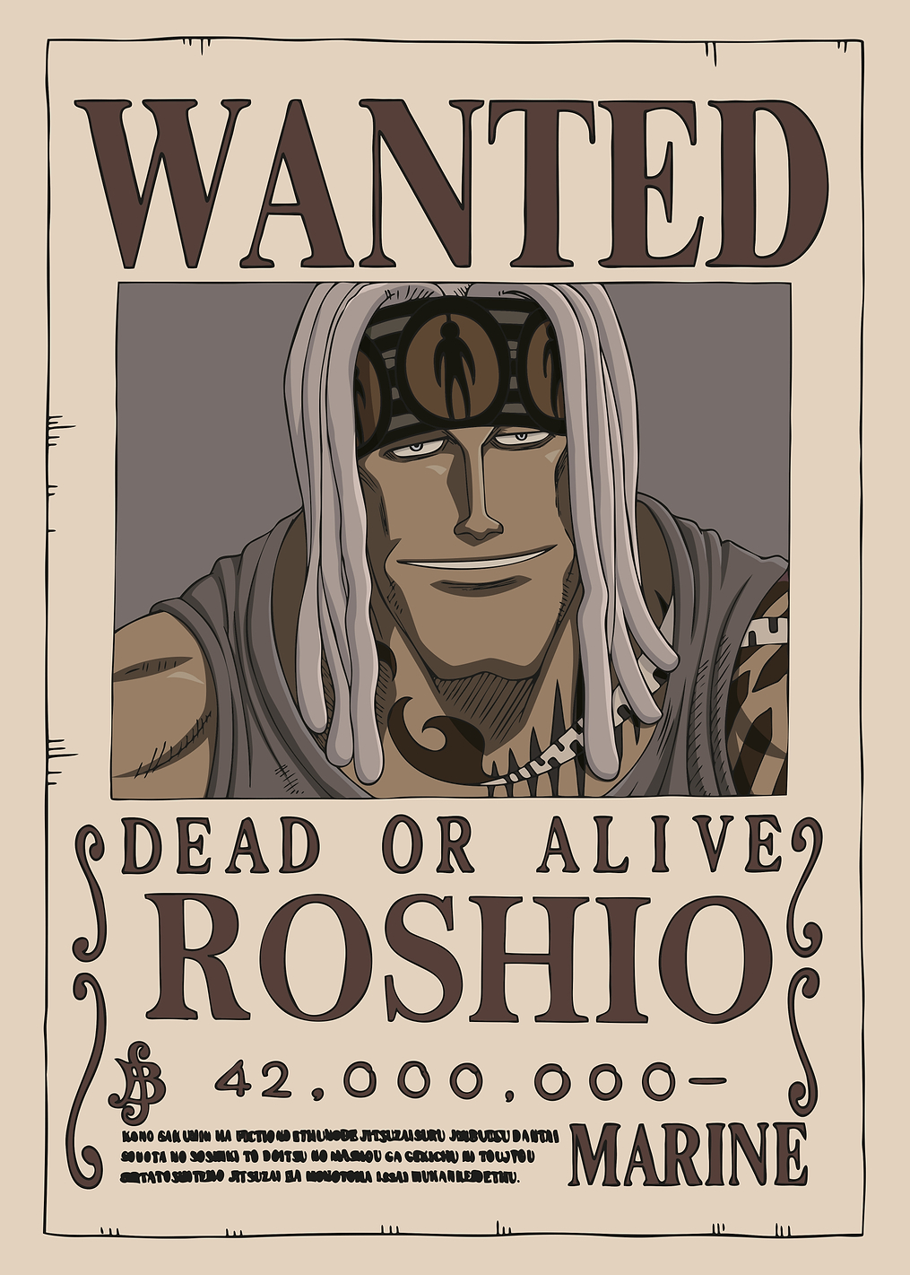 Roshio Wanted: постер из коллекции One Piece