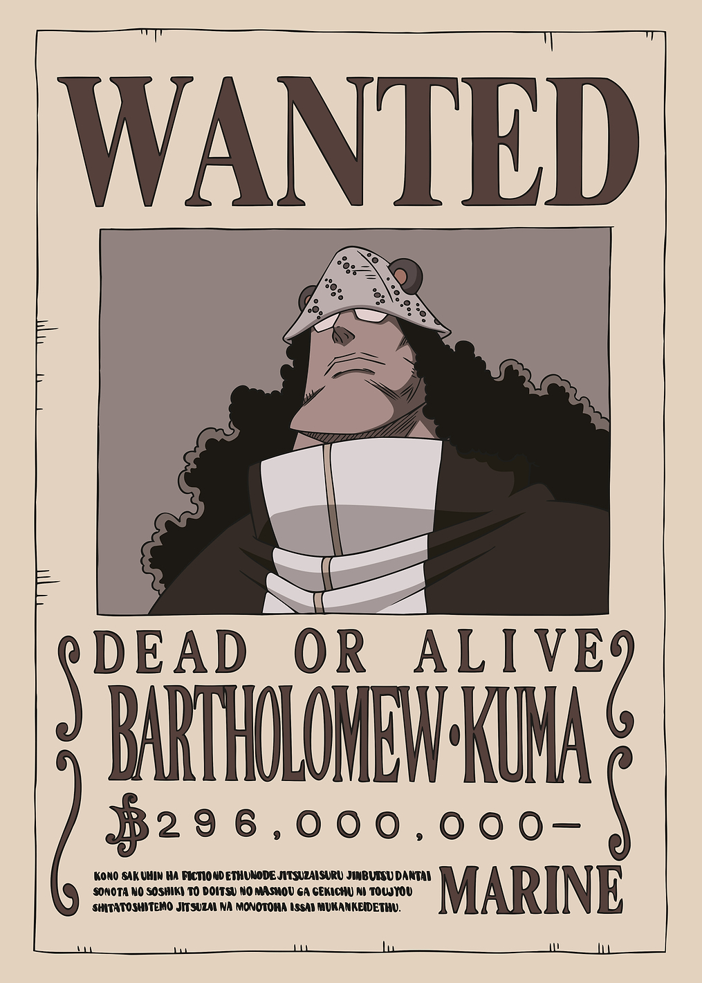 Bartholomew Kuma Wanted: постер из коллекции One Piece