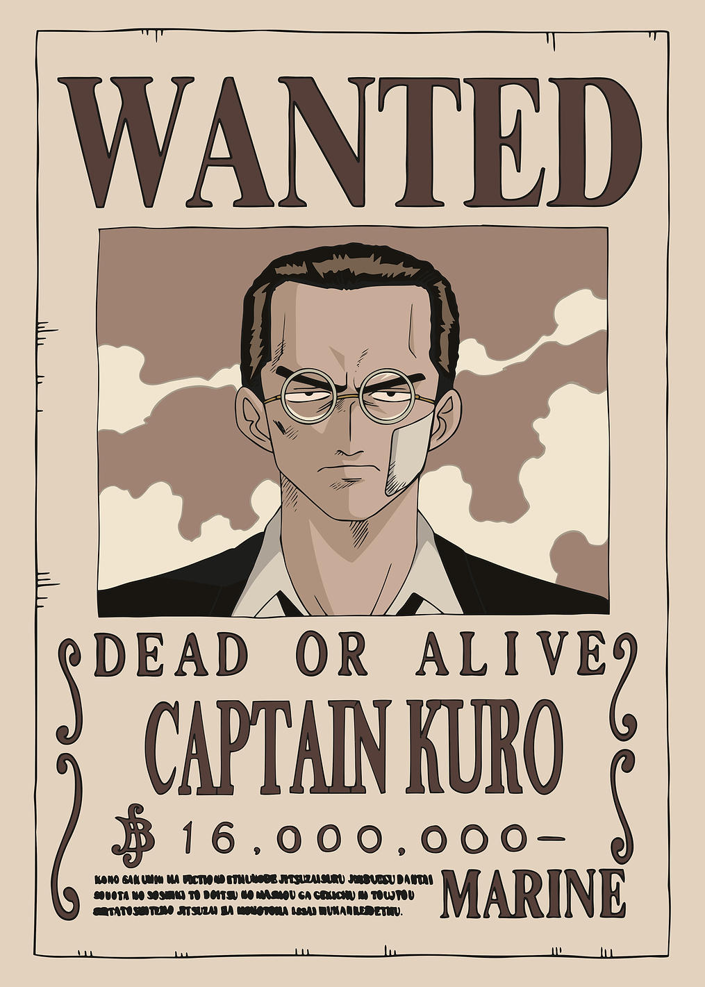 Captain Kuro Wanted: постер из коллекции One Piece