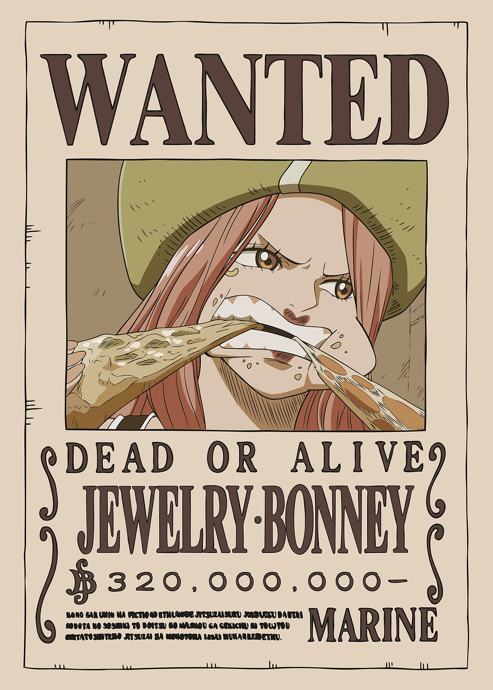 Jewelry Bonney Wanted: постер из коллекции One Piece