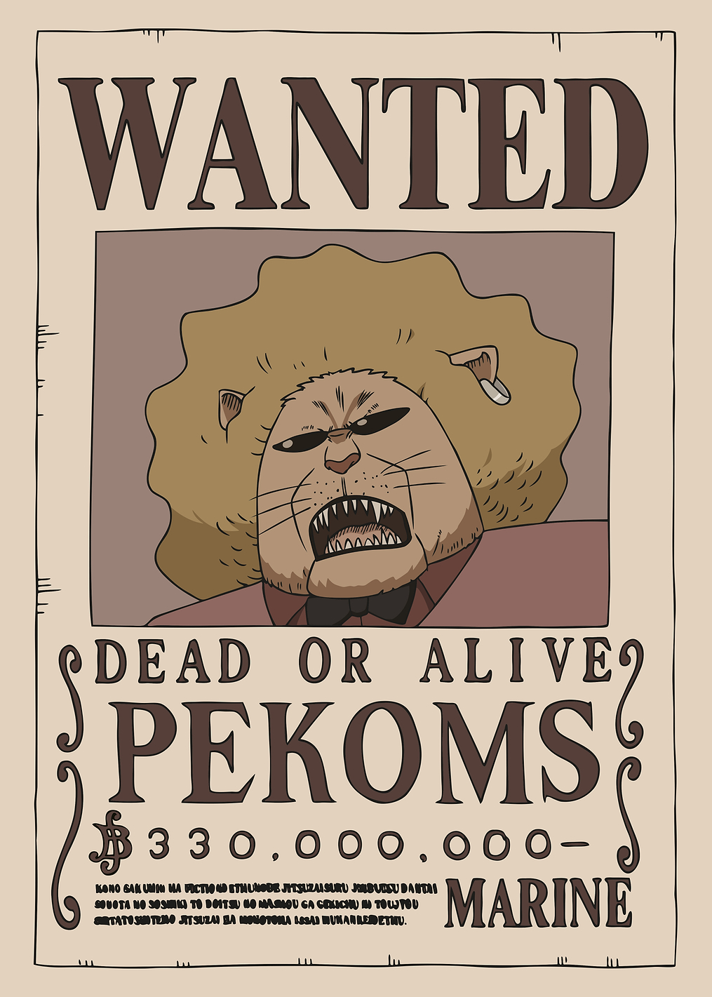Pekoms Wanted: постер из коллекции One Piece