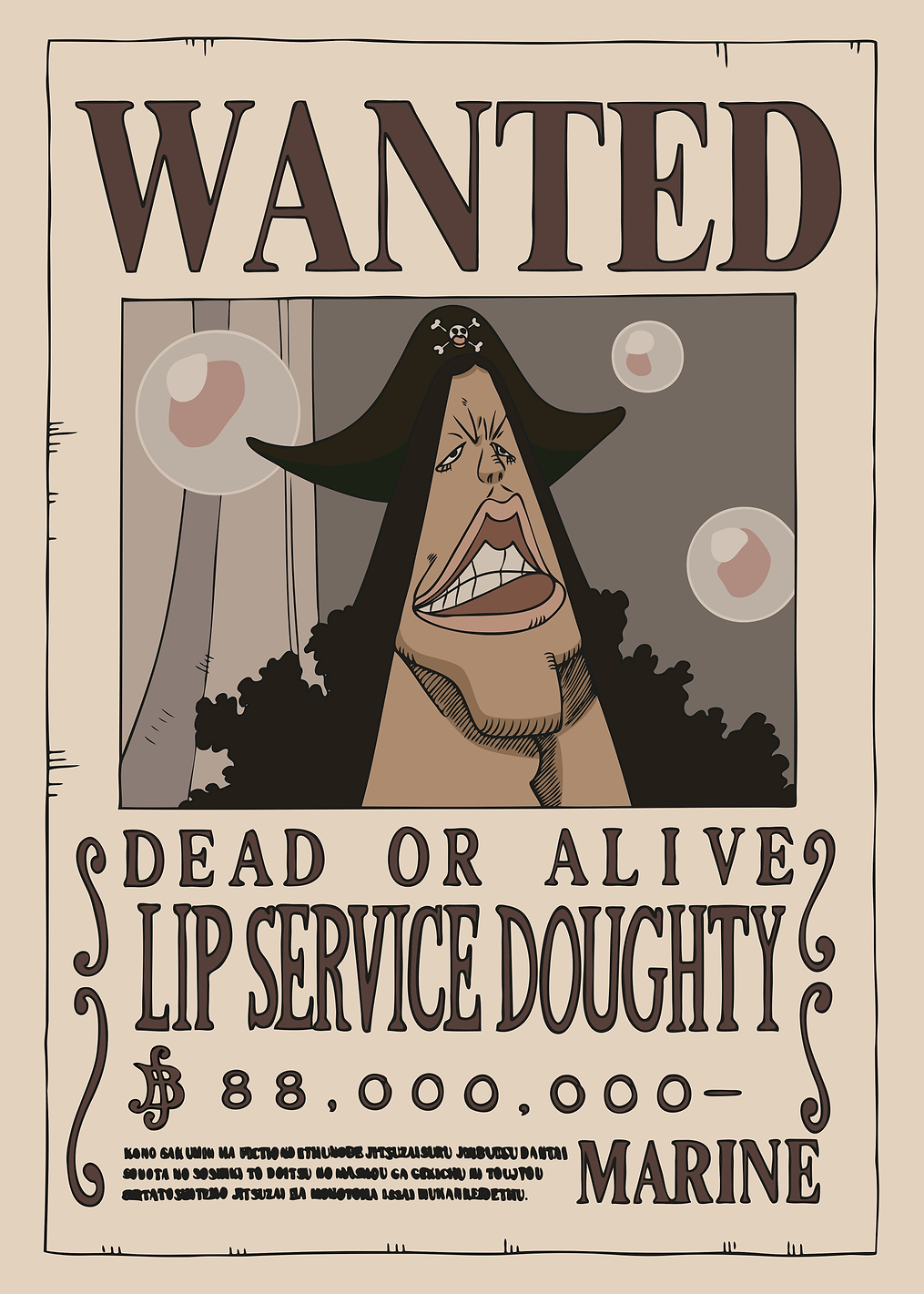 Lip Service Doughty Wanted: постер из коллекции One Piece