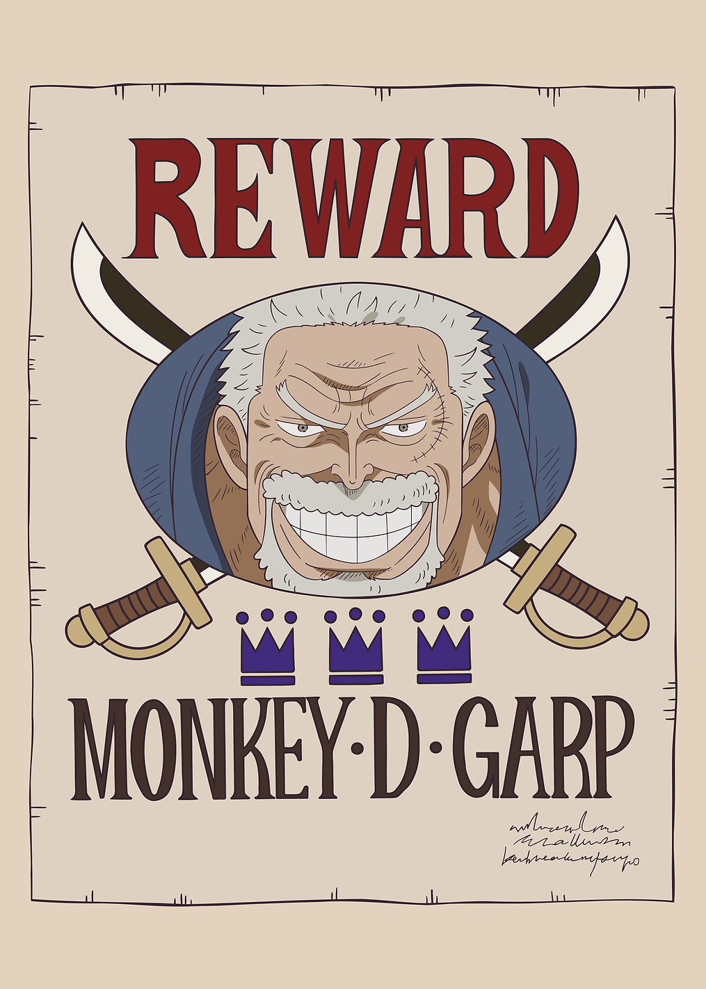 Monkey D. Garp Wanted: постер из коллекции One Piece