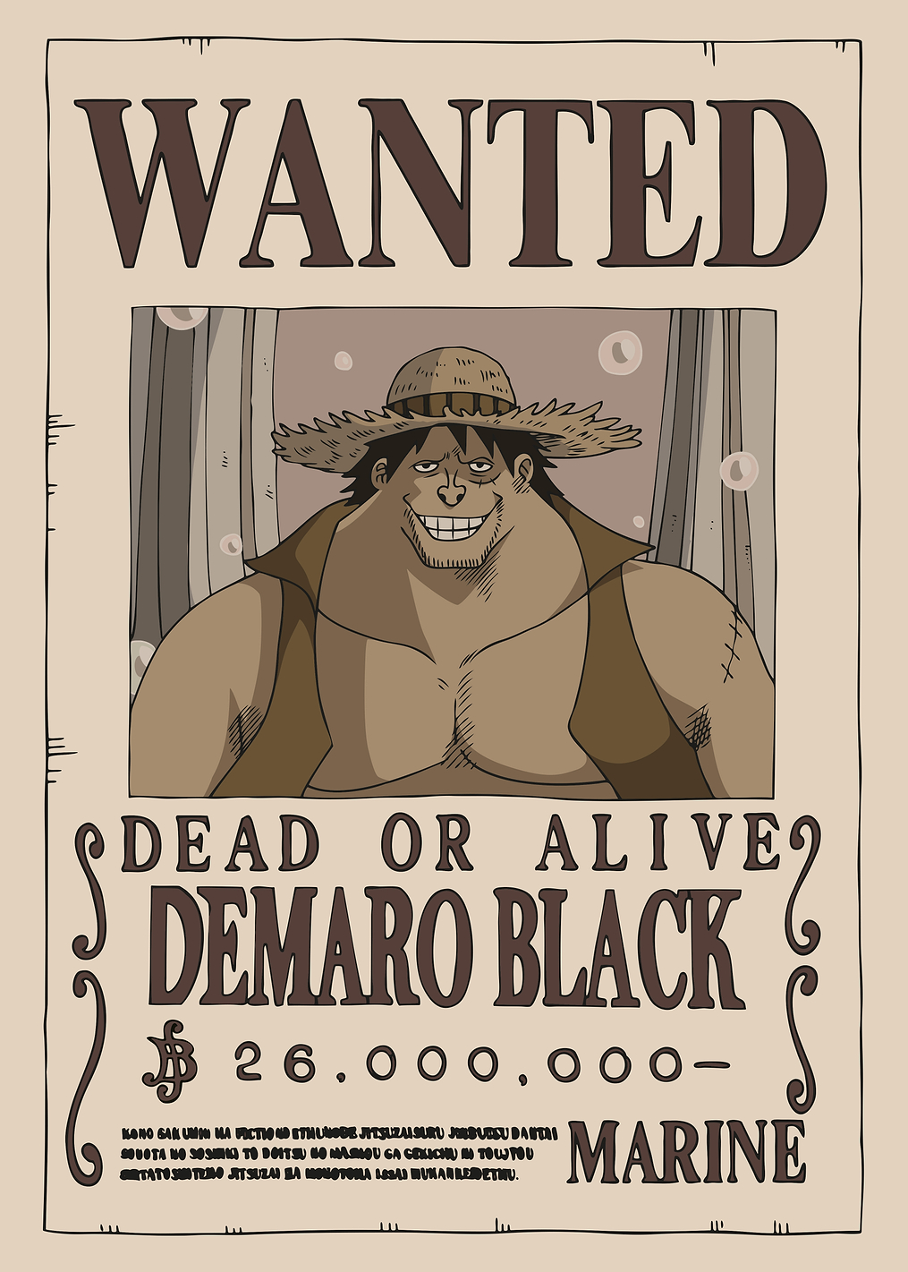 Demaro Black Wanted: постер из коллекции One Piece