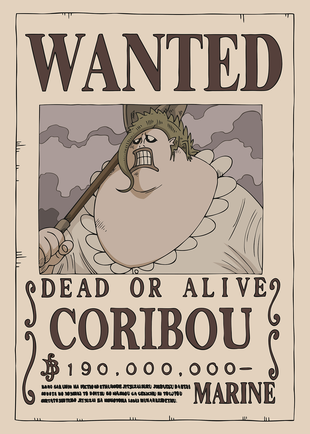 Coribou Wanted: постер из коллекции One Piece