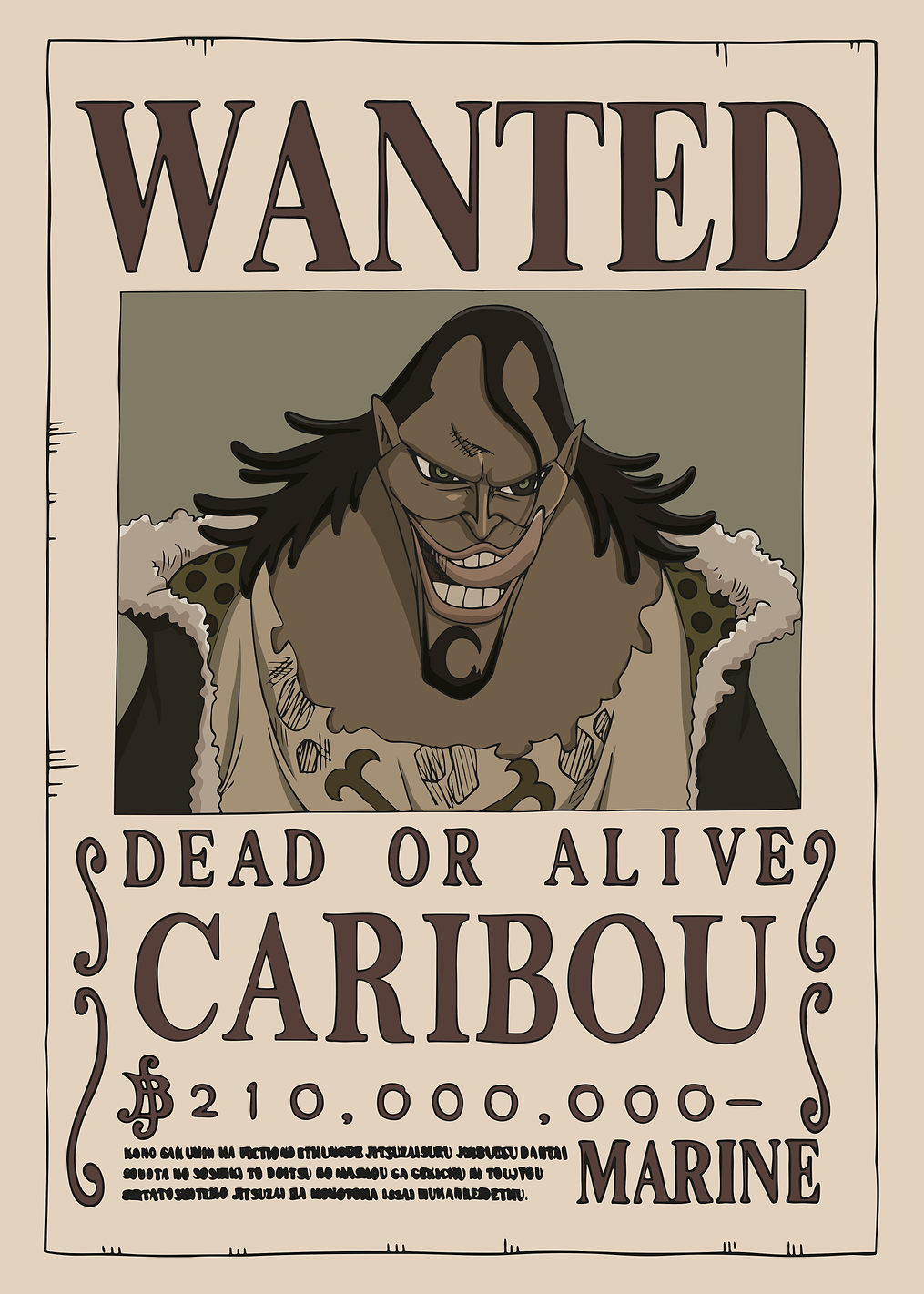 Caribou Wanted: постер из коллекции One Piece