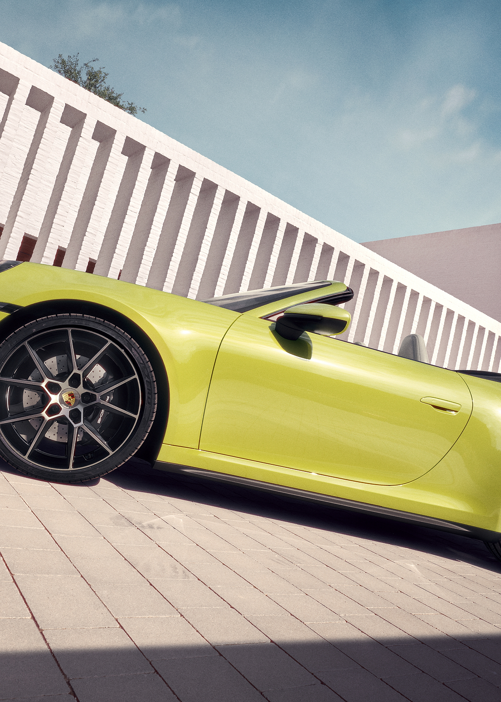 Vibrant Porsche 911 Cabriolet, Modern Setting: постер из коллекции Porsche