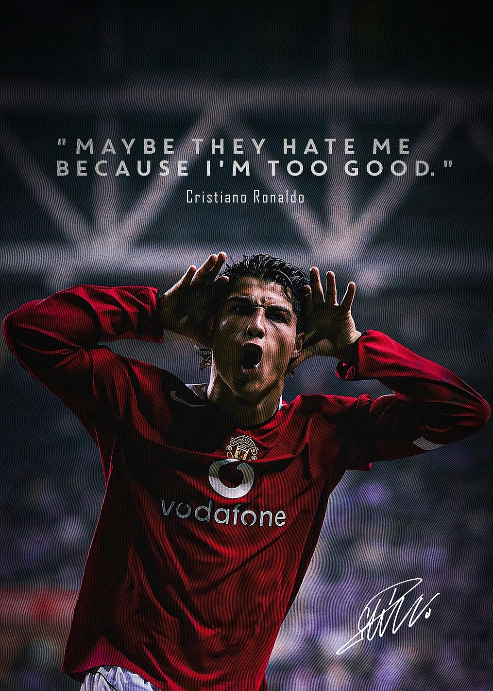 Cristiano Ronaldo Quote Portrait / PLATINA