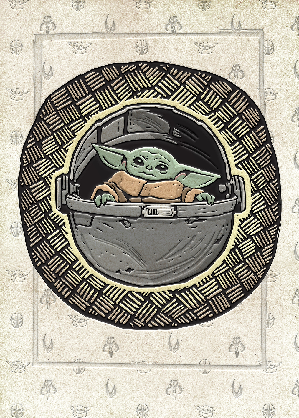 Mandalorian Grogu Pod Portrait: постер из коллекции Star Wars