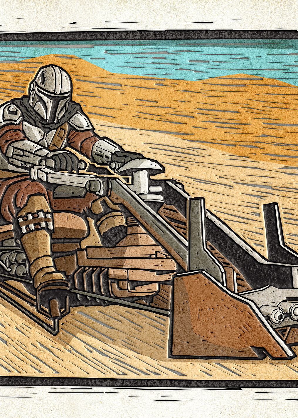 Mandalorian Desert Speeder Ride: постер из коллекции Star Wars