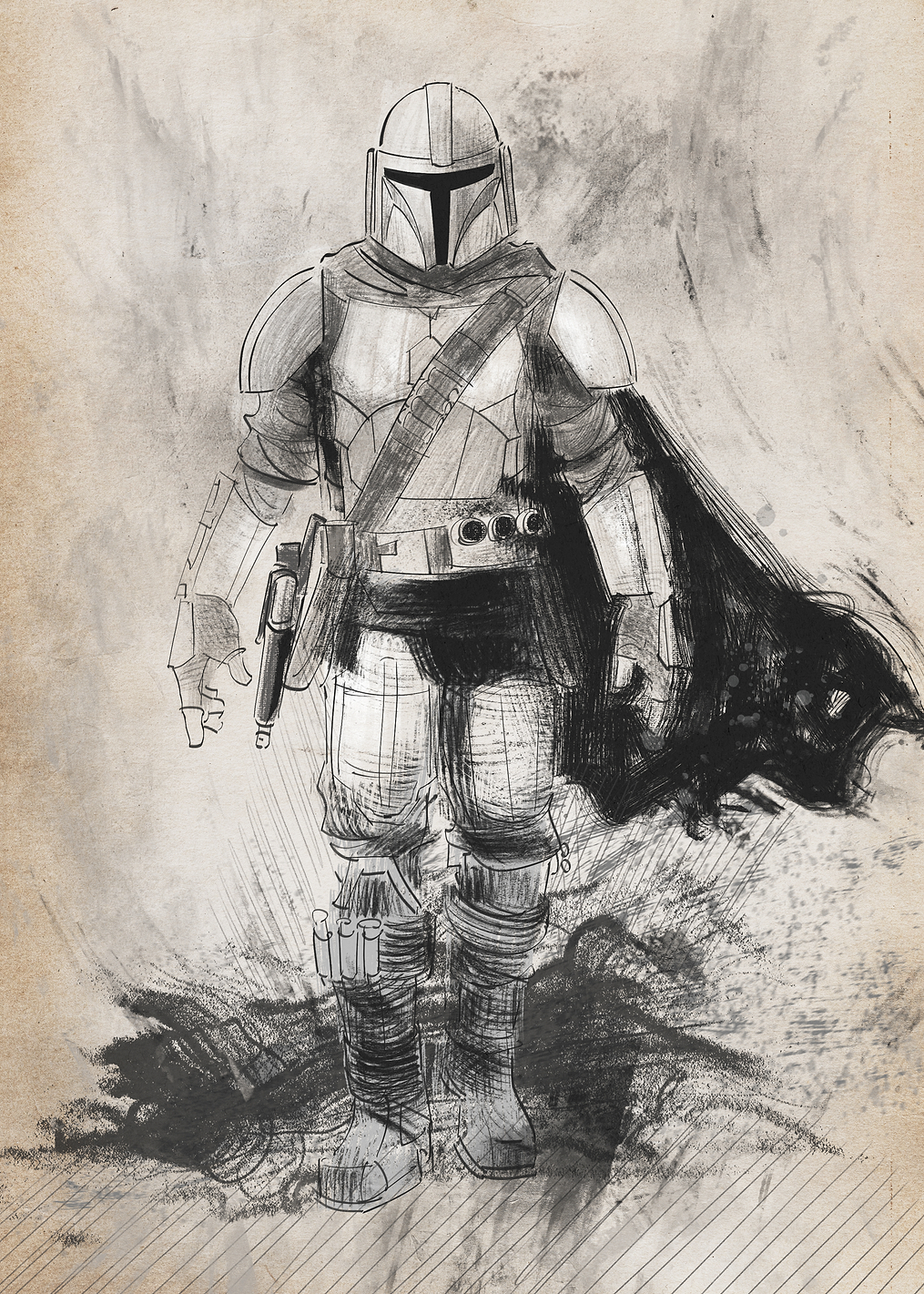 The Mandalorian Beskar Sketch: постер из коллекции Star Wars