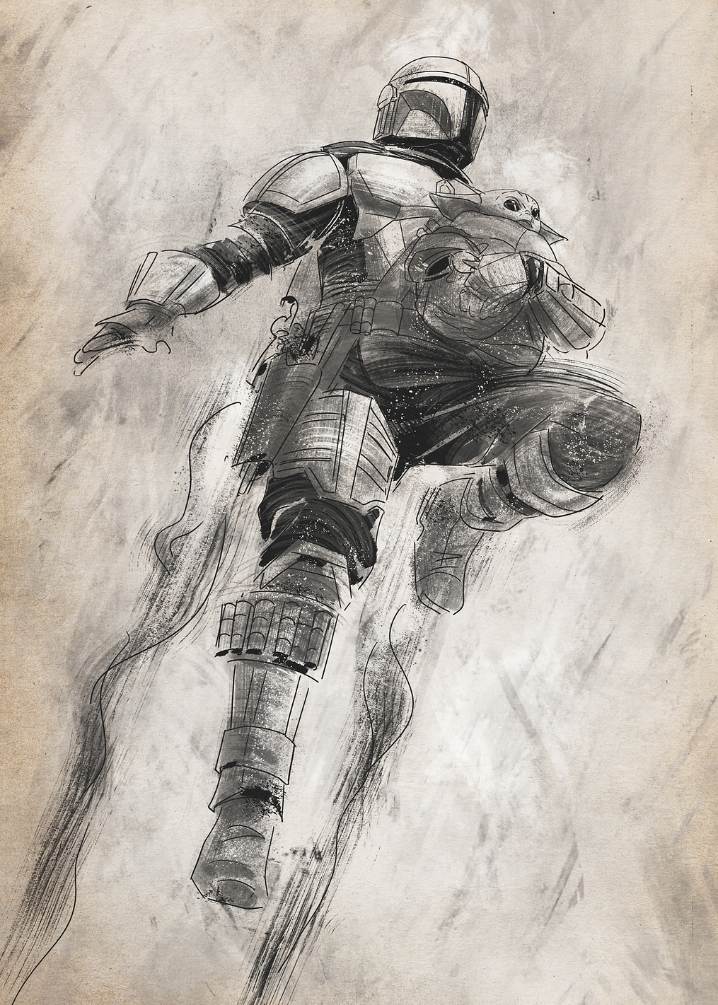 Star Wars: Mandalorian and Grogu Leap: постер из коллекции Star Wars