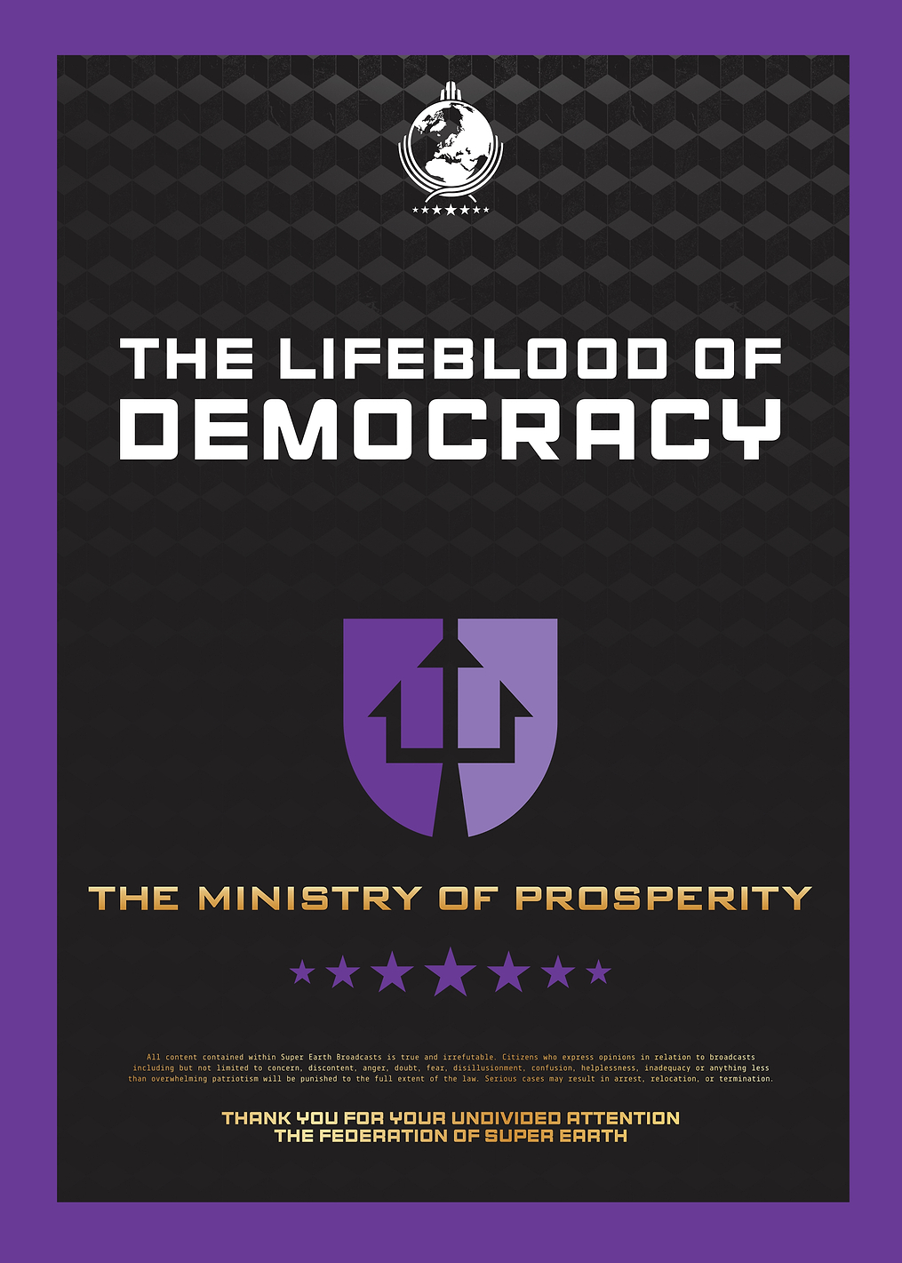 Super Earth: Lifeblood of Democracy: постер из коллекции HELLDIVERS