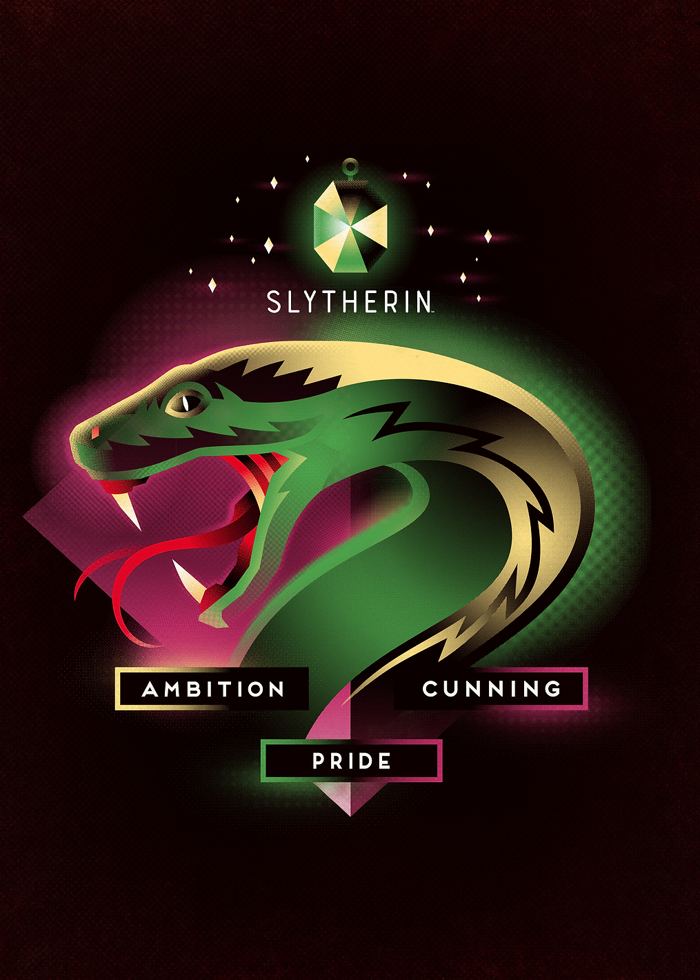 Slytherin Serpent: Ambition, Cunning, Pride: постер из коллекции Wizarding World