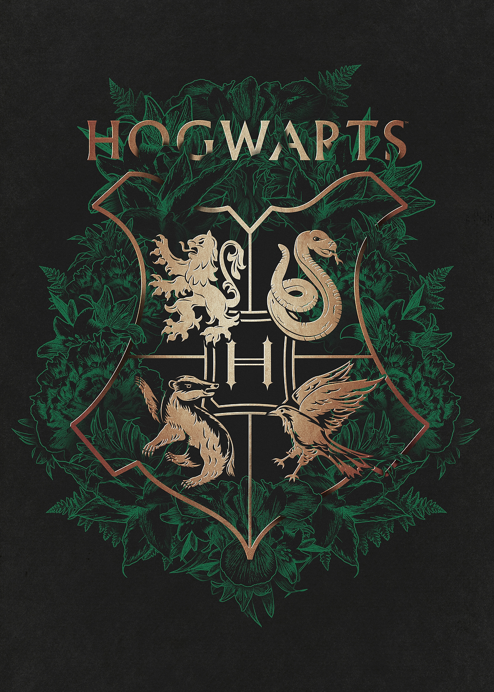 Hogwarts Crest: Ivy & Gold: постер из коллекции Wizarding World