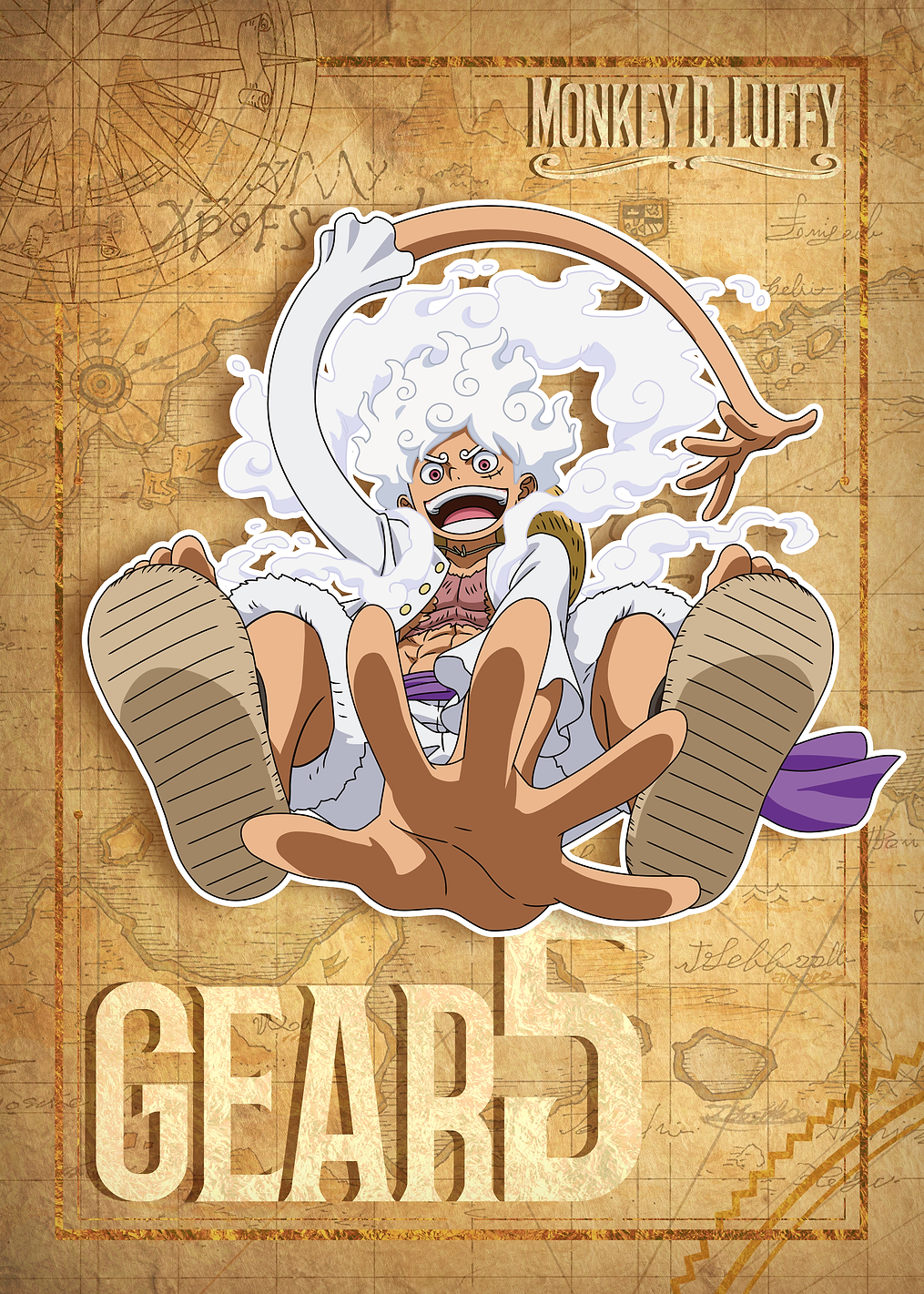 Luffy Gear 5: Elastic and powerful!: постер из коллекции One Piece