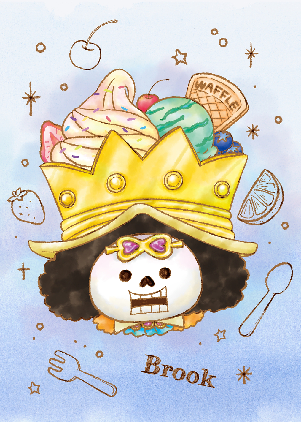 One Piece Brook's Sweet Crown Sundae: постер из коллекции One Piece