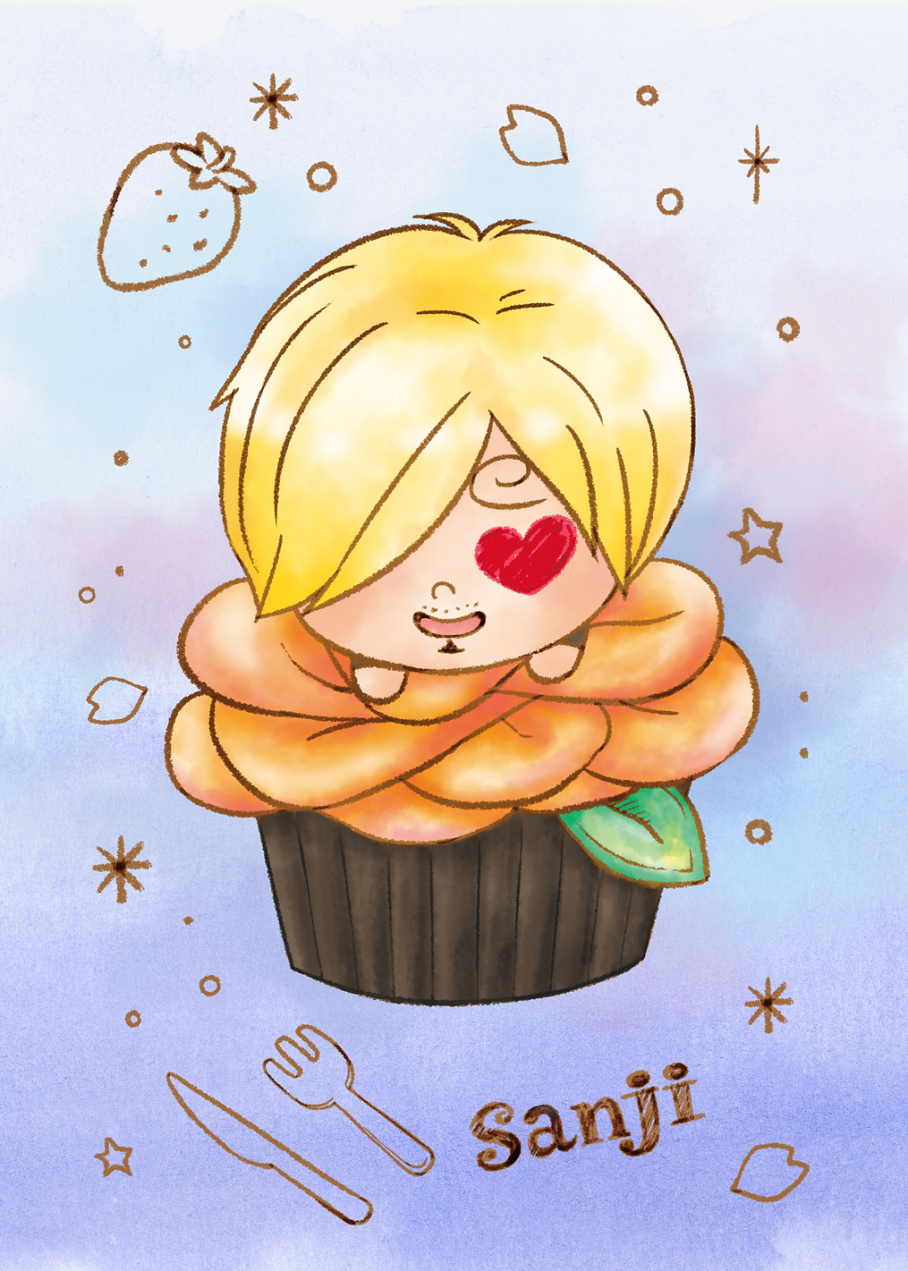 One Piece Sanji Sweet Chef Cupcake: постер из коллекции One Piece