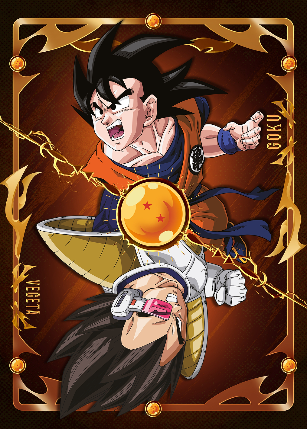 DBZ Battle Card: Goku vs Vegeta: постер из коллекции Dragon Ball Z
