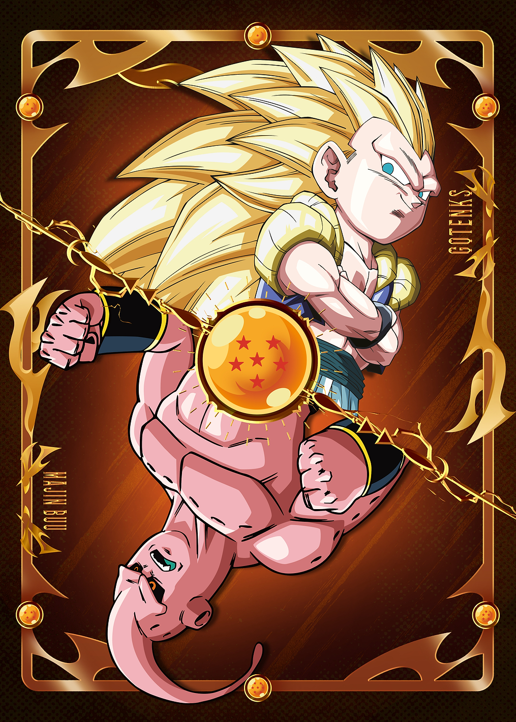 DBZ Battle Card: Gotenks vs Majin Buu: постер из коллекции Dragon Ball Z