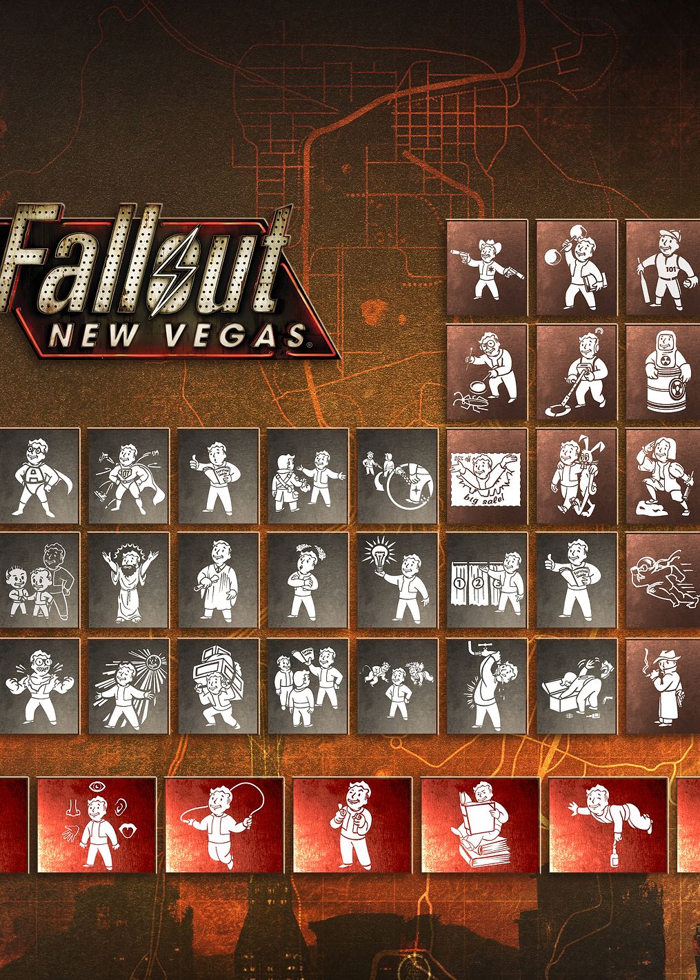 Vault Boy Perks: Fallout New Vegas: постер из коллекции Fallout