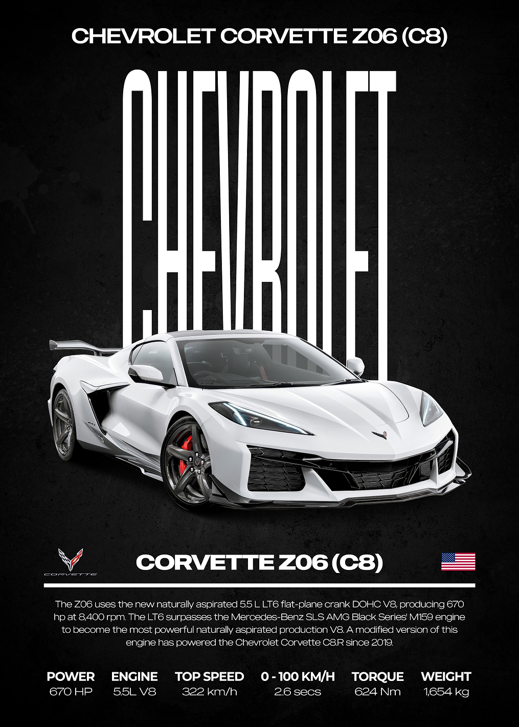 Chevrolet Corvette Z06 (C8) Poster: постер из коллекции Chevrolet Corvette