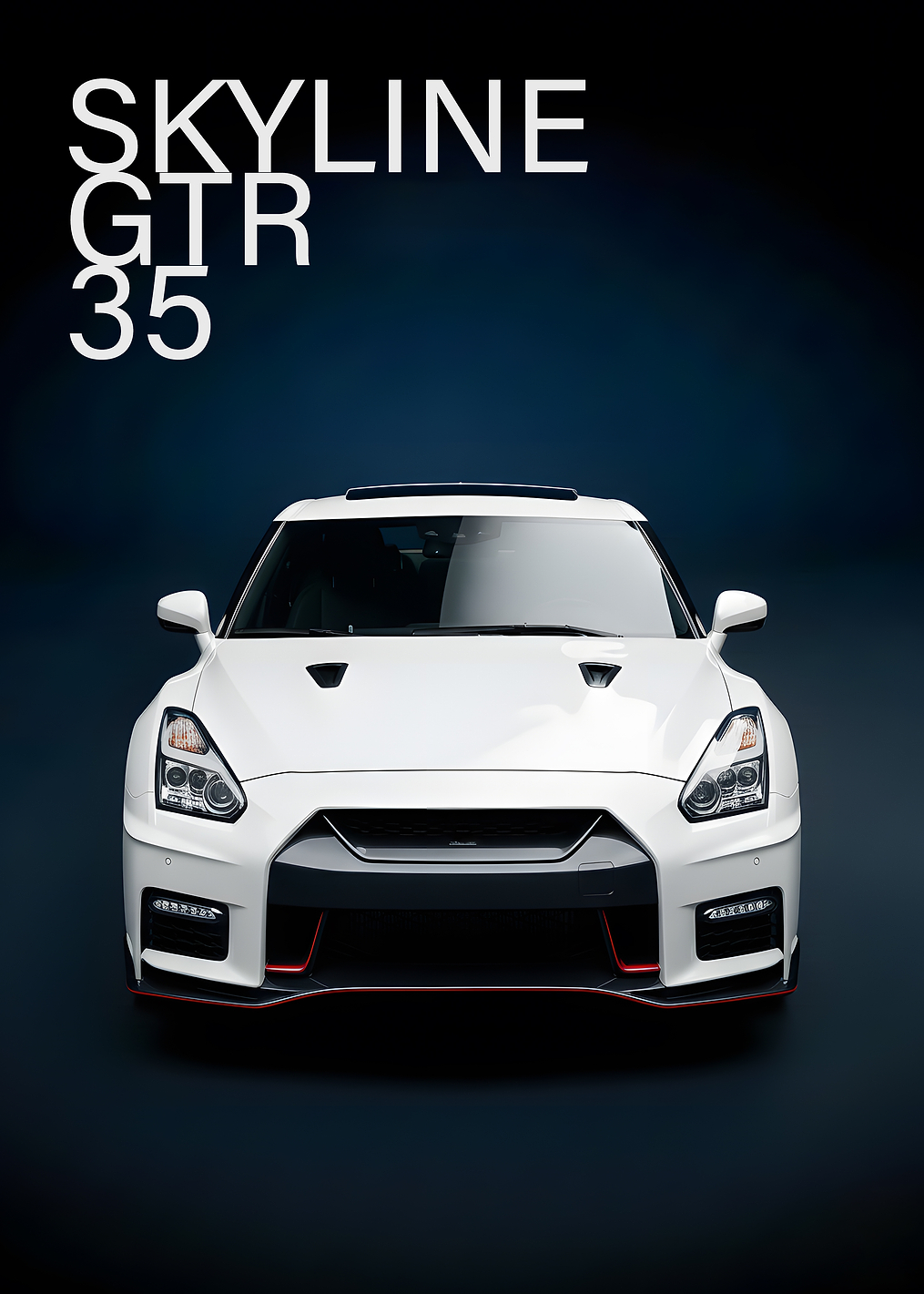 White Nissan Skyline GTR 35: постер из коллекции Nissan GT-R
