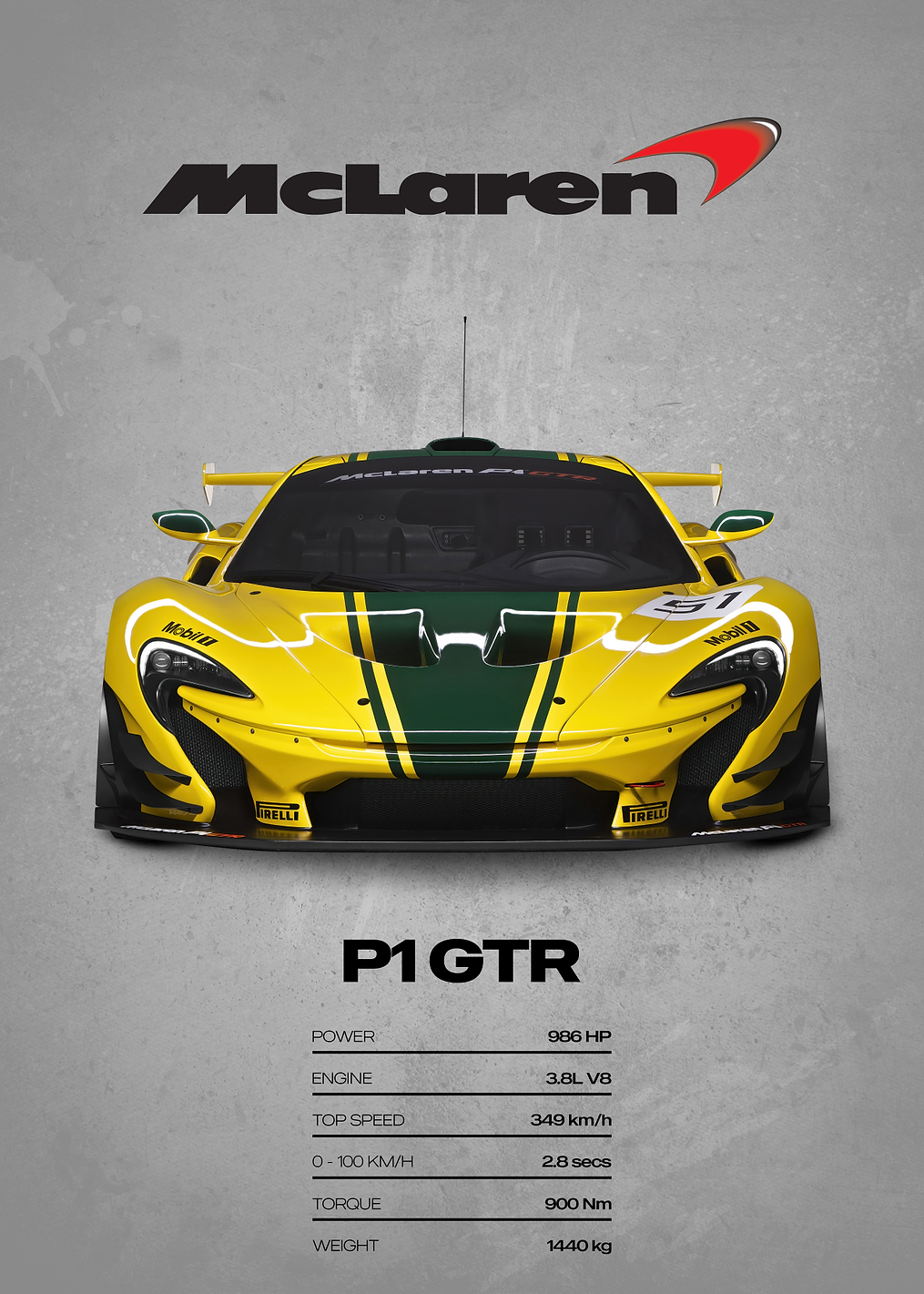 McLaren P1 GTR Car Poster: постер из коллекции McLaren P1