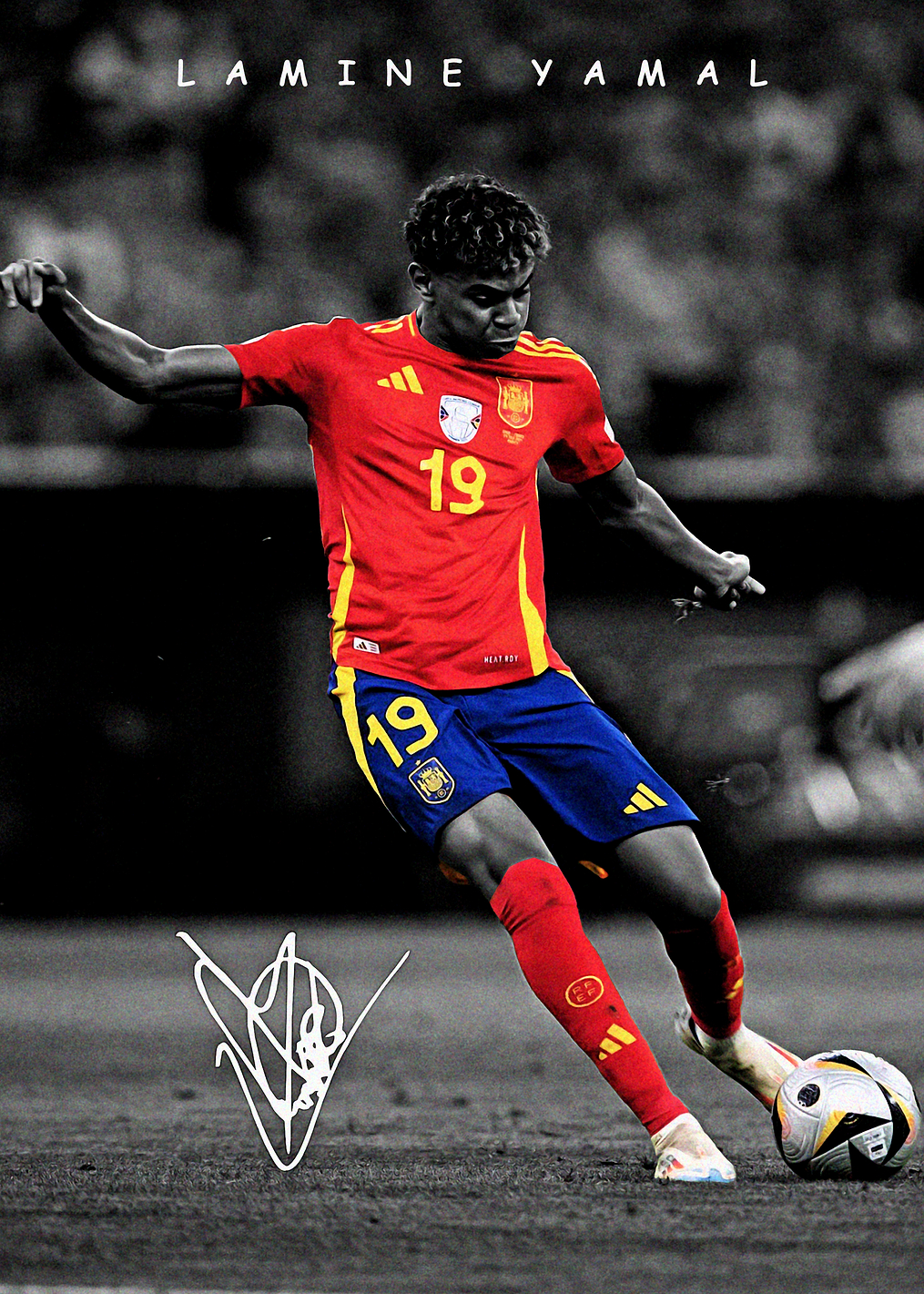 Lamine Yamal Soccer Player Portrait: постер из коллекции Ламин Ямаль