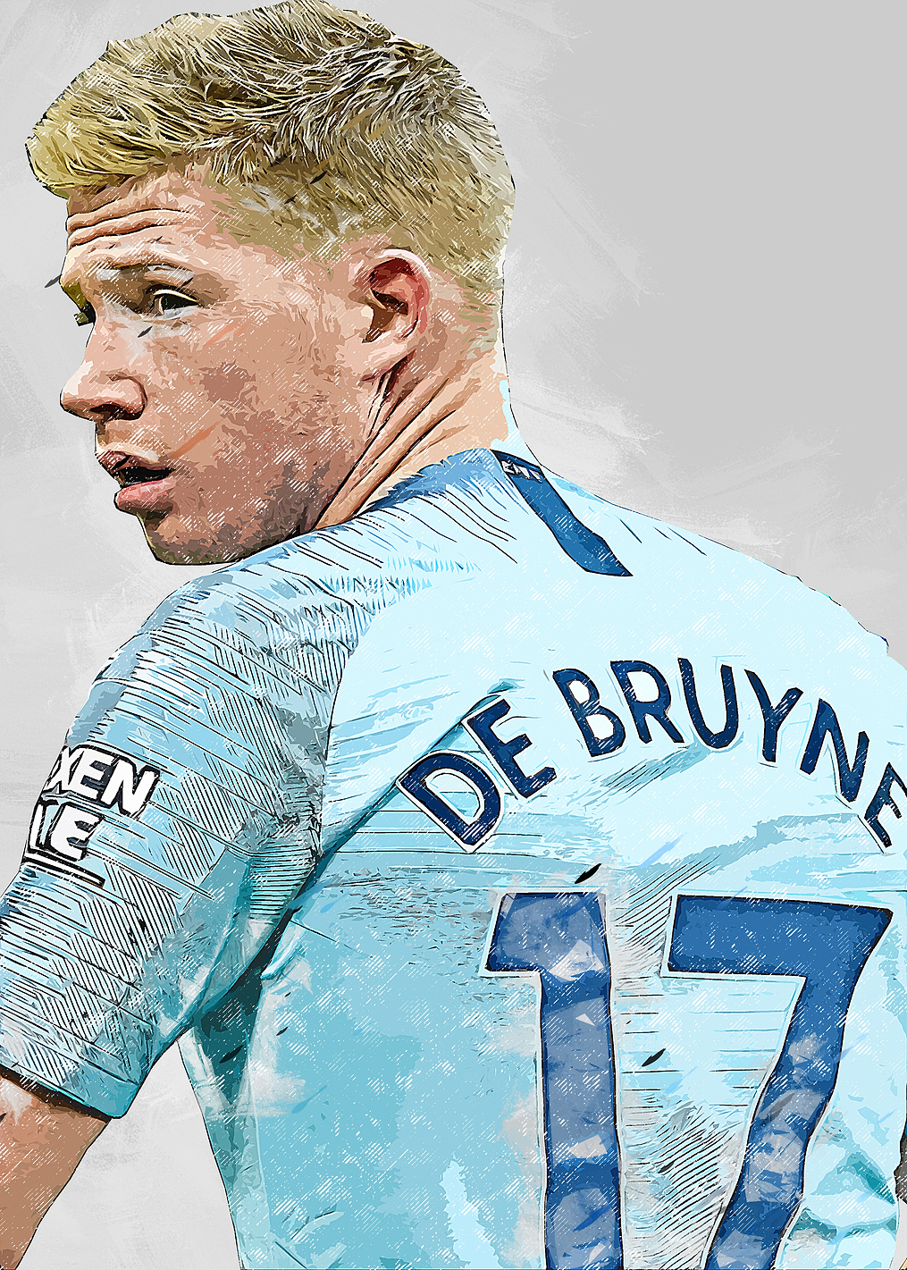 Kevin De Bruyne Soccer Jersey: постер из коллекции Кевин Де Брёйне