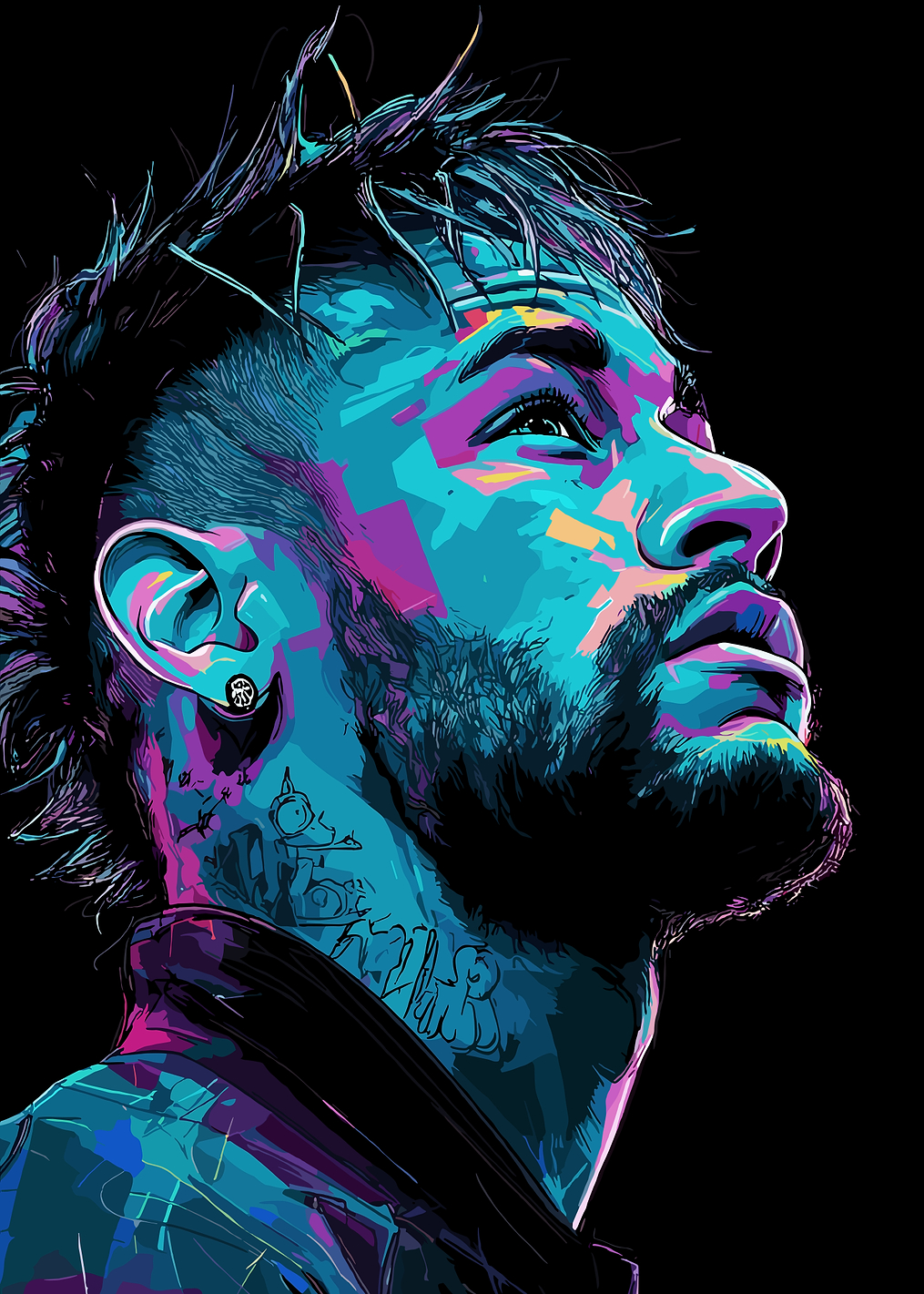 Neymar Jr. Pop Art Portrait: постер из коллекции Неймар