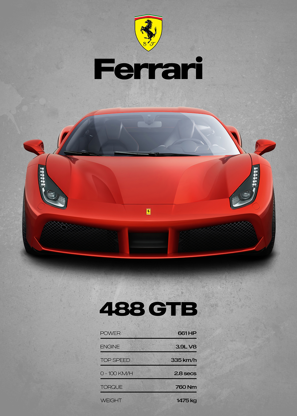 Ferrari 488 GTB Poster: постер из коллекции Ferrari 488