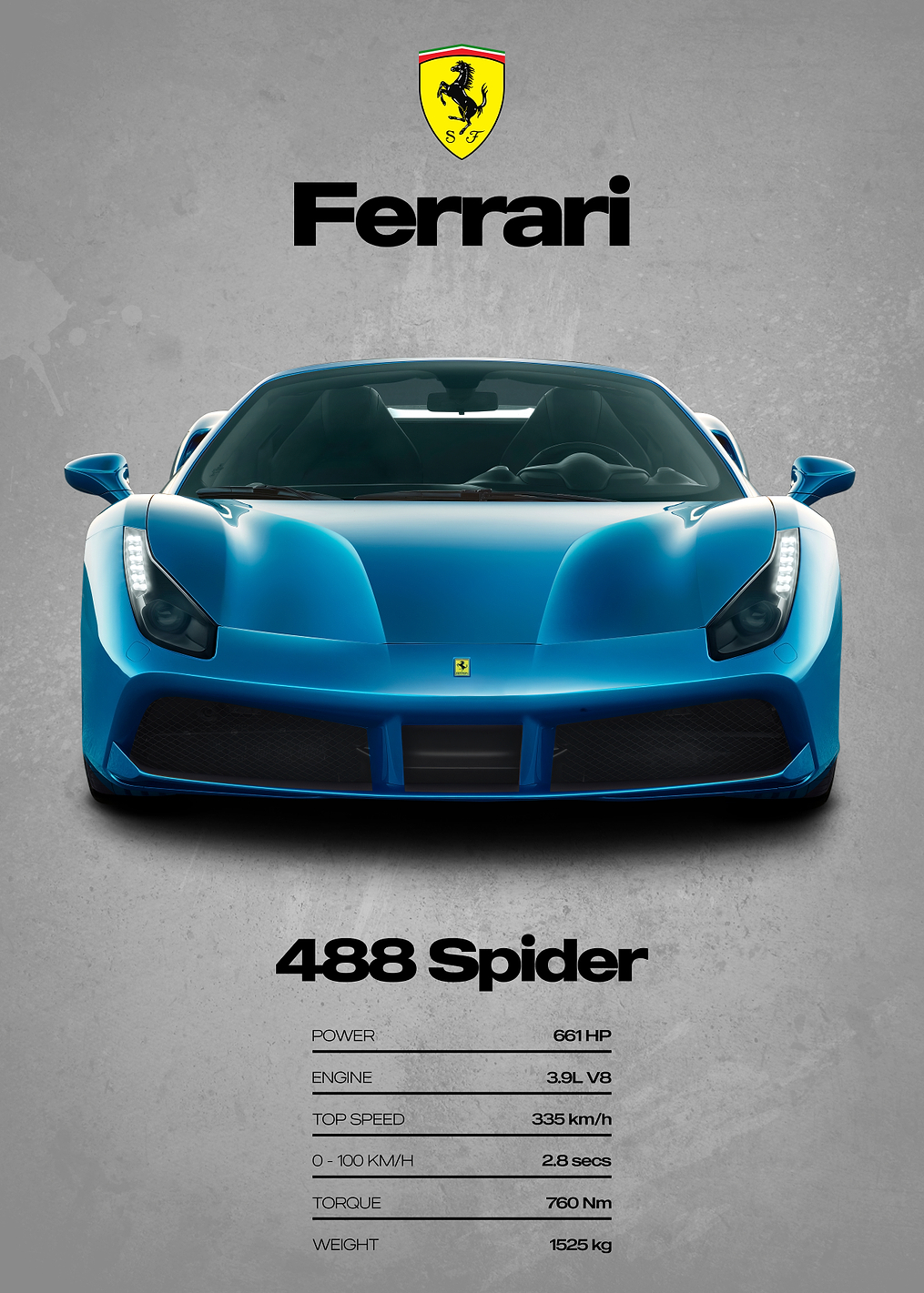 Ferrari 488 Spider Poster: постер из коллекции Ferrari 488