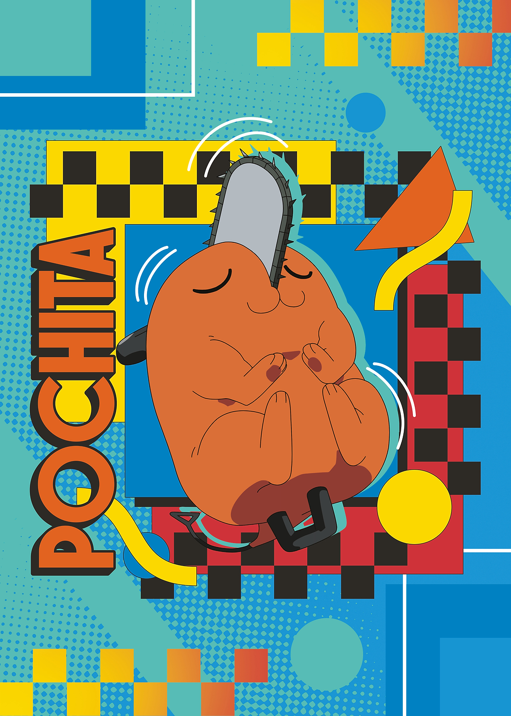 Chainsaw Man: Retro Pop Pochita: постер из коллекции Chainsaw Man