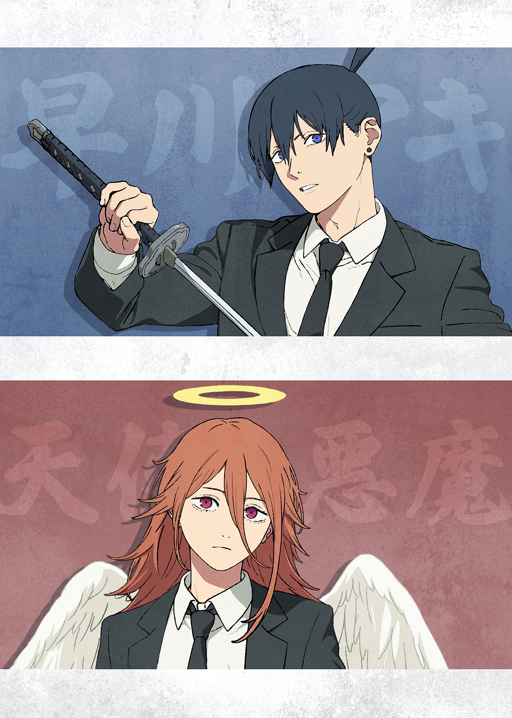 Chainsaw Man: Aki and Angel's Dual Portraits: постер из коллекции Chainsaw Man