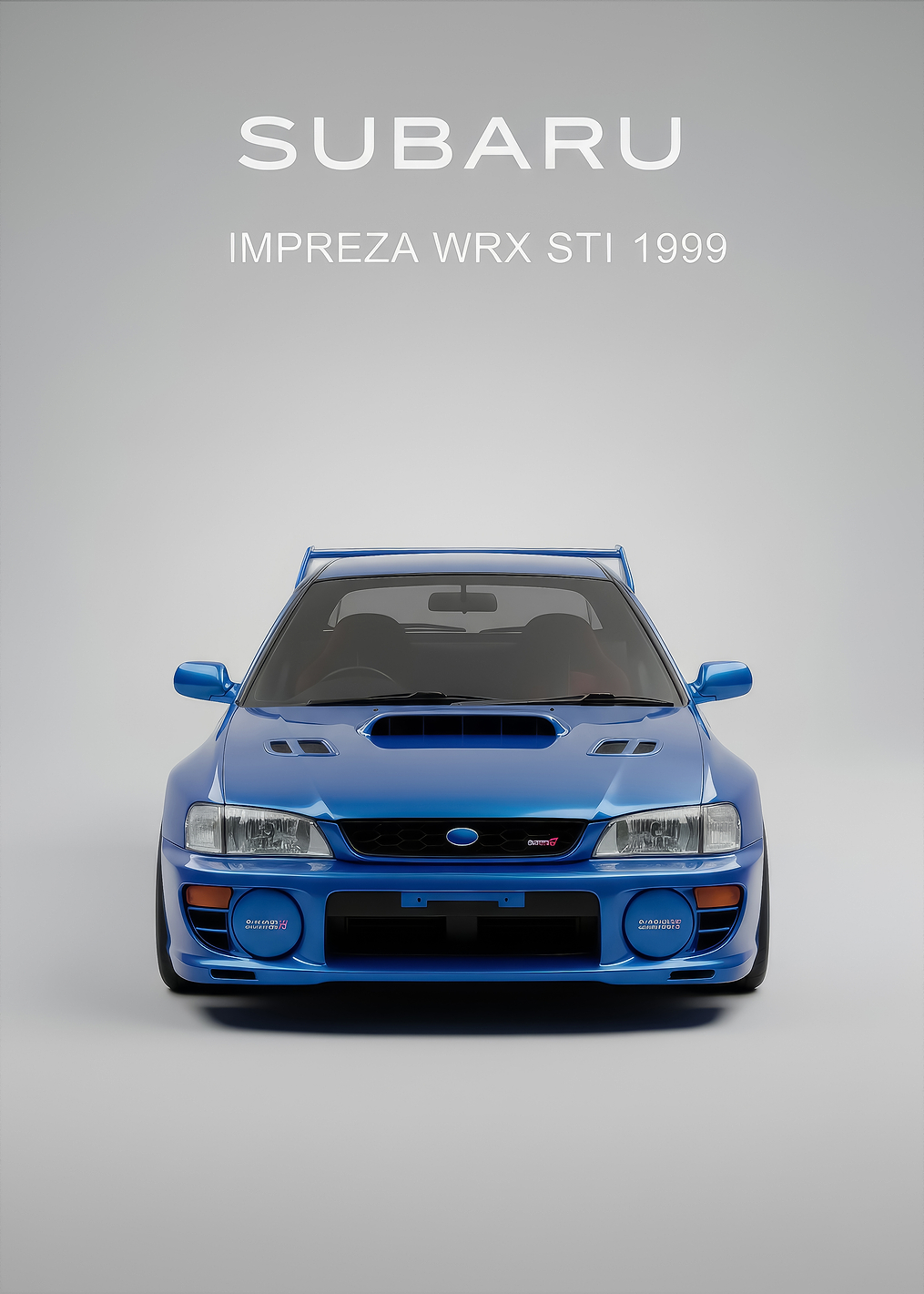 blue Subaru Impreza WRX STI 1999 Poster / PLATINA