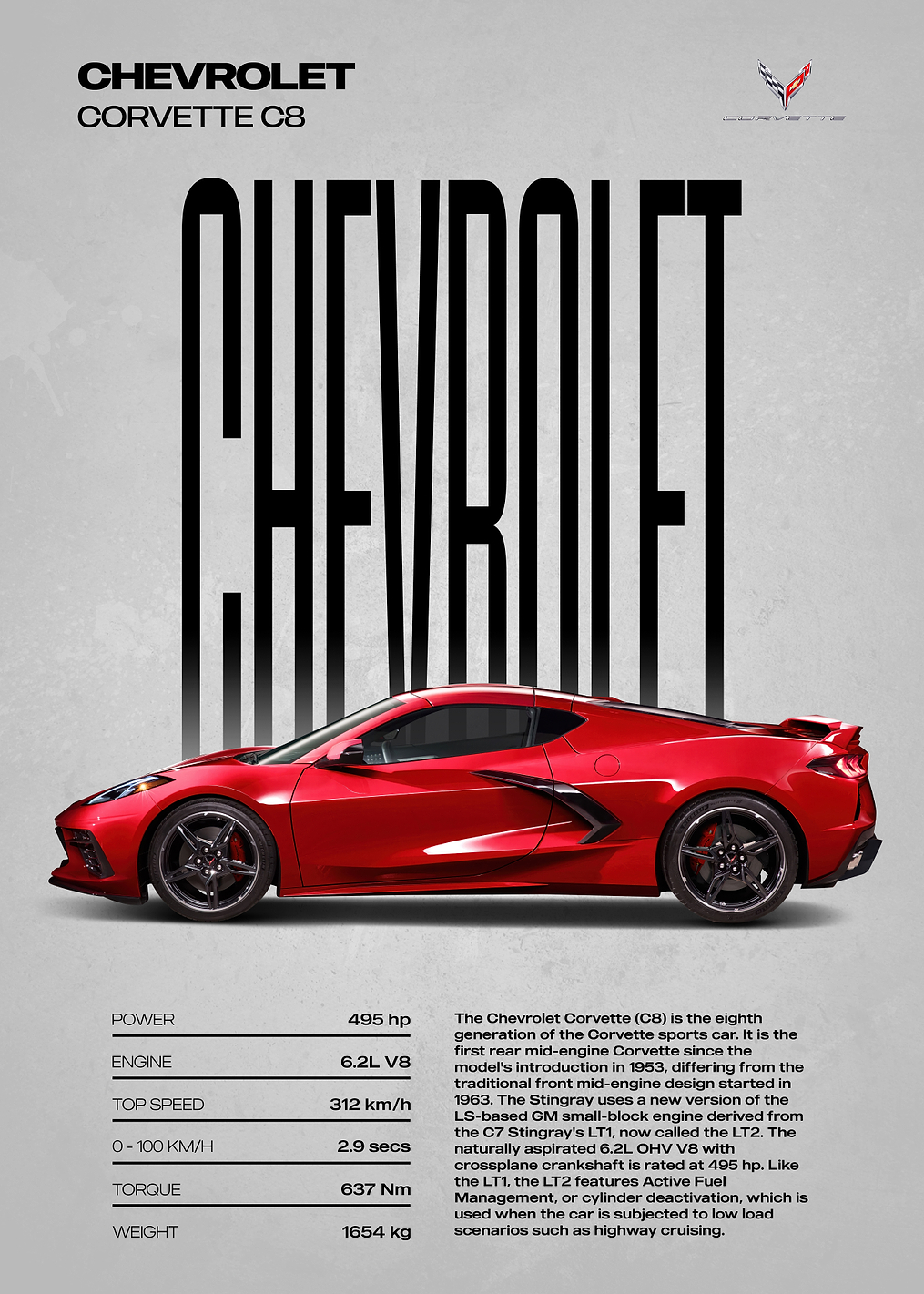 Chevrolet Corvette C8 Poster: постер из коллекции Chevrolet Corvette