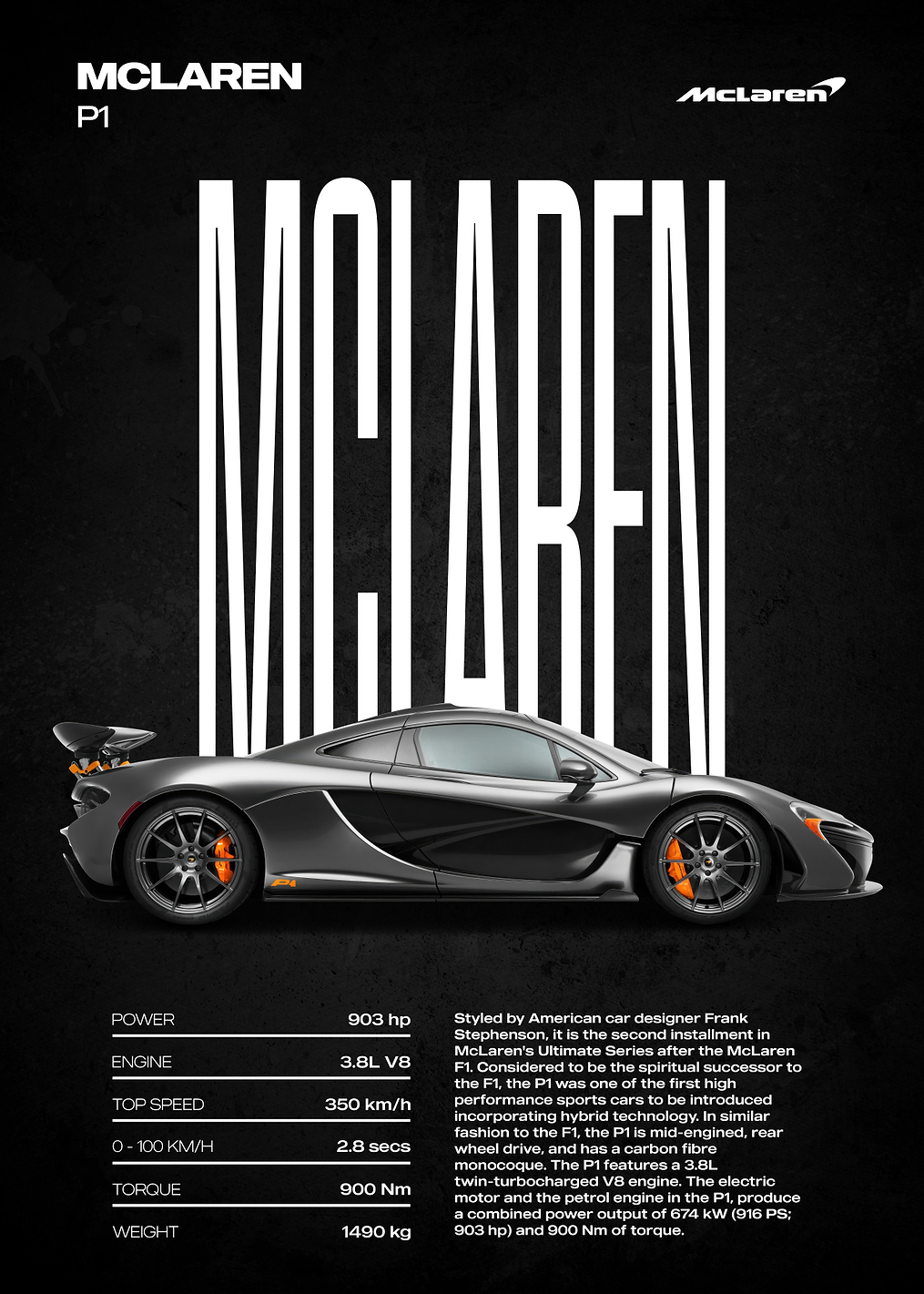 McLaren P1 Car Poster: постер из коллекции McLaren P1