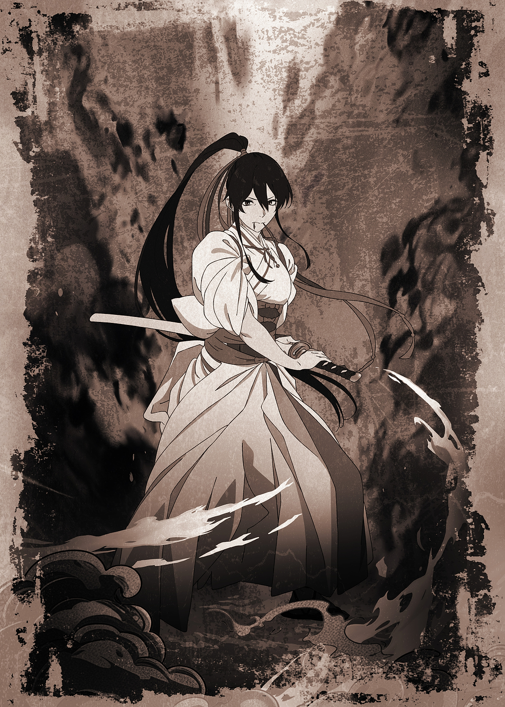Hell’s Paradise: Yamada Asaemon Sagiri - Vintage Sepia: постер из коллекции Hell's Paradise