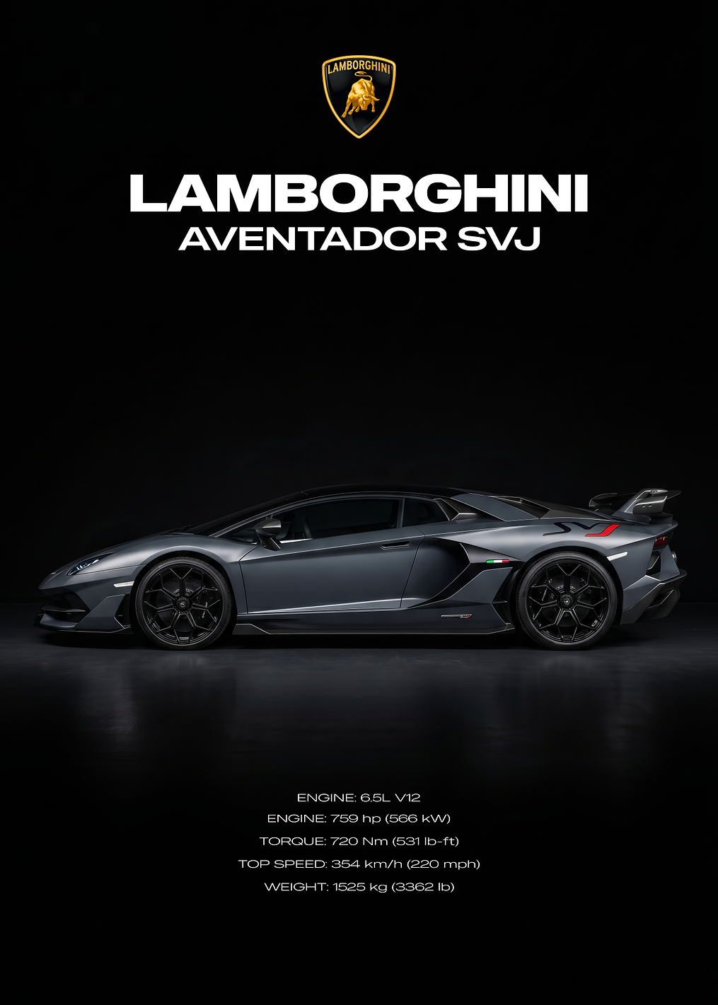 Lamborghini Aventador SVJ: постер из коллекции Lamborghini Aventador